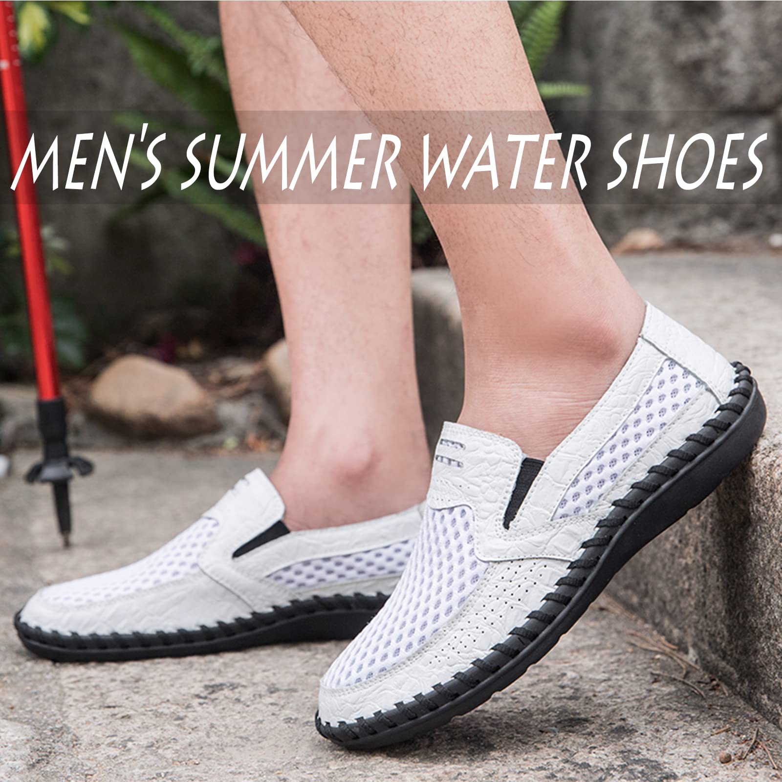 **Men's Poseidon Slip-On Loafers - Waterproof & Comfortable Casual Walking Shoes for Beach, Pool & Travel**