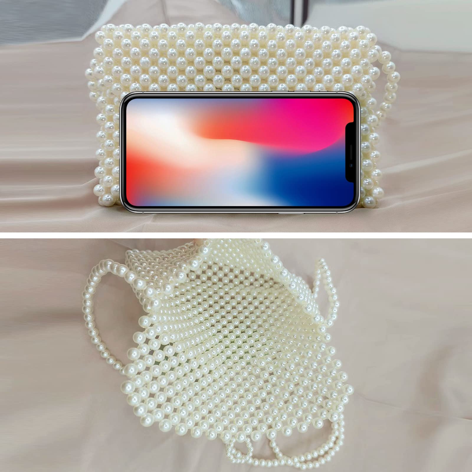 Elegant Pearl Clutch Purse for Women - Beaded Evening Bag for Parties, Weddings & Special Occasions | Perfect for Formal Events, Date Nights & Bridal Accessories