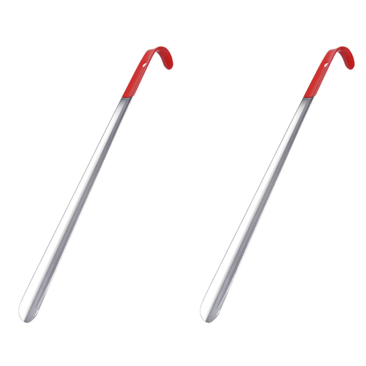 Healifty 2-Pack Kids Shoe Horn with Hooks - Durable Shoehorn Tool for Easy Slip-On & Storage - Perfect for Children's Shoes, Travel, and Daily Use