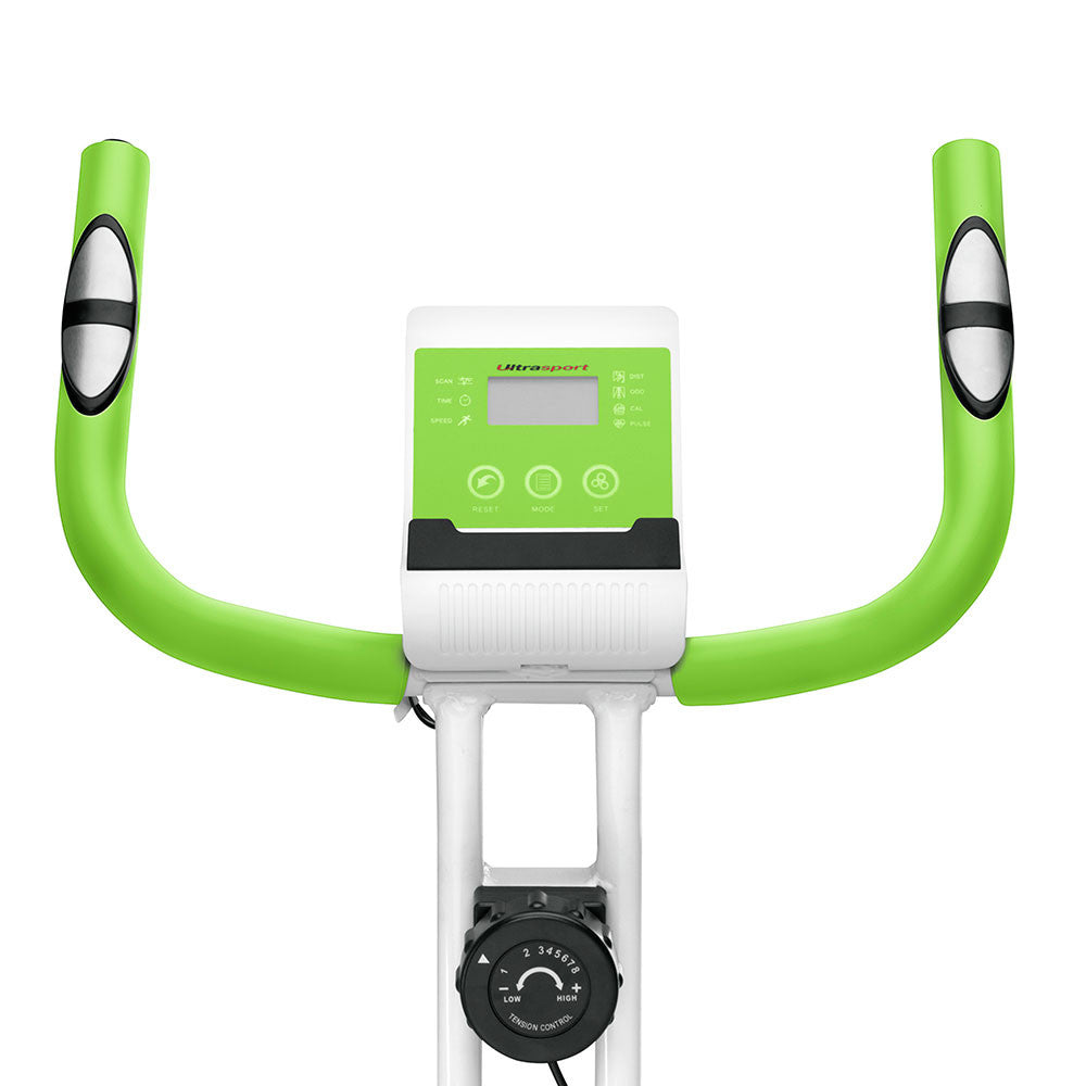 Marcy Foldable Upright Exercise Bike with Adjustable Resistance - Multiple Colors for Home Gym, Cardio Workout & Small Space Fitness