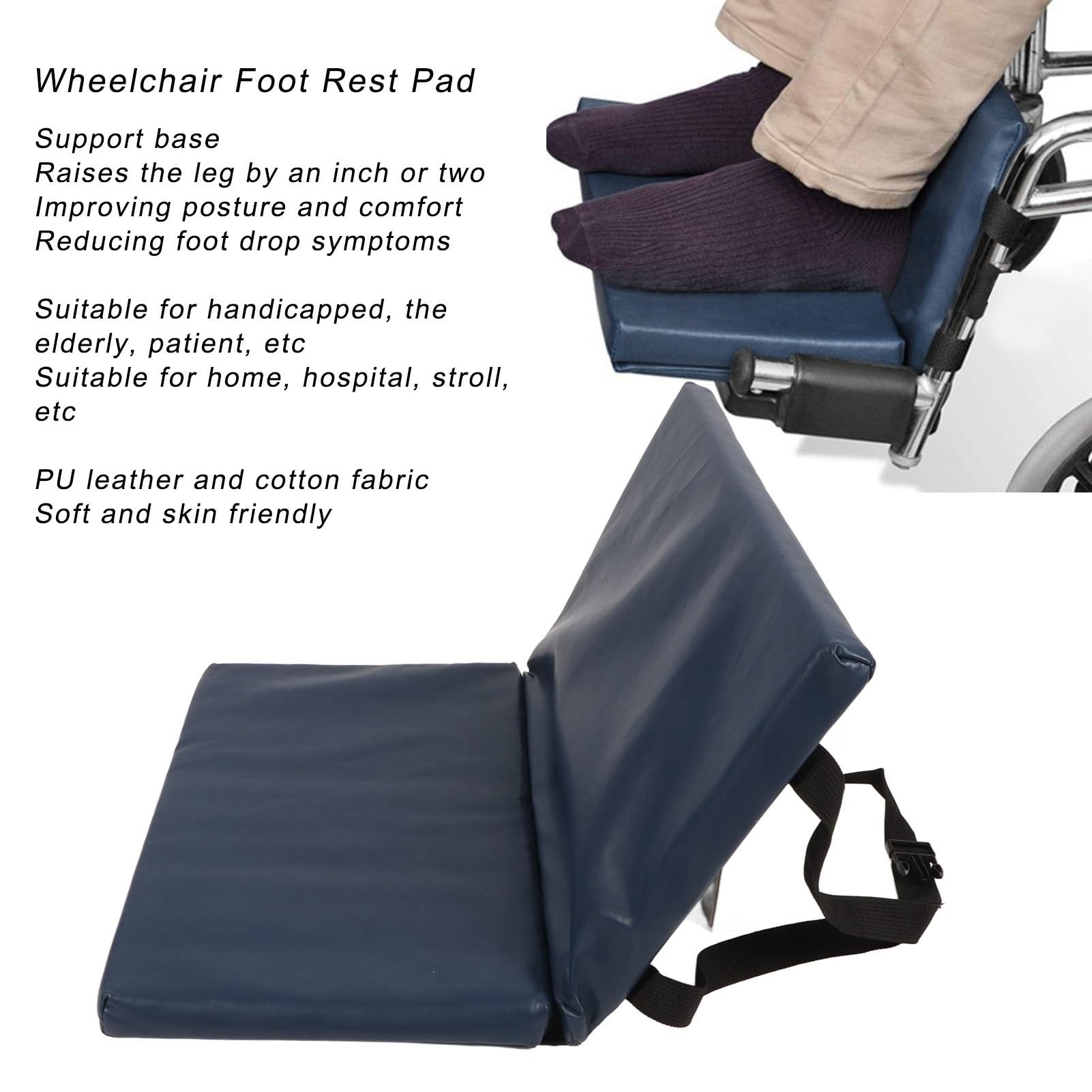 **LIZEALUCKY Wheelchair Foot Rest Extender - Adjustable Pedal Pad & Leg Elevating Cushion for Enhanced Comfort - Ideal for Elderly, Handicapped & Post-Surgery Mobility Support**