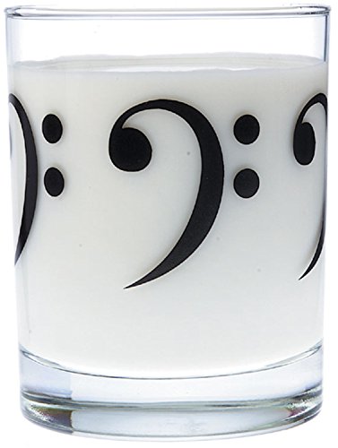 Bass Clef Glass Tumbler - 20oz Insulated Music Lover's Cup with Lid & Straw - Perfect Gift for Musicians, Teachers, Students - Great for Coffee, Tea, Cold Drinks at Home, Office or Music Studio