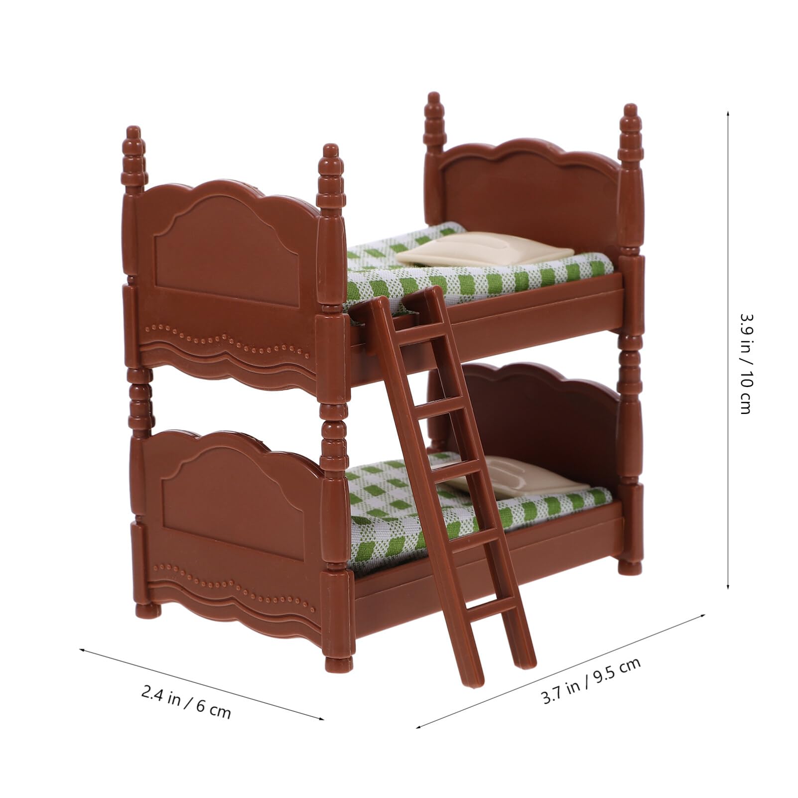 Zerodeko 1:12 Scale Dollhouse Bunk Beds Set with Ladder - Miniature Wooden Bunk Bed Furniture for Doll House Decor - Perfect for DIY Dollhouse Projects, Kids Playrooms & Collectors Display