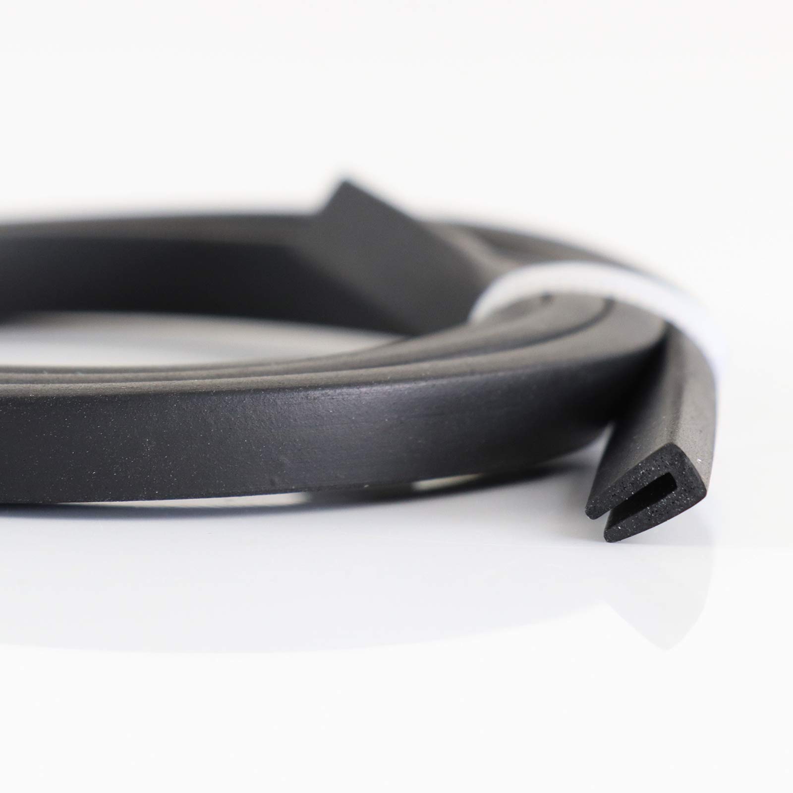 Weatherproof Rubber Edge Trim Seal Strip - 24FT Black, Fits 1/16