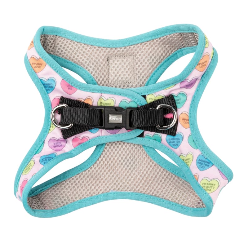 Fuzzyard Candy Hearts Dog Step-in Harness - Adjustable Soft Pet Vest for Small Medium Large Dogs - Perfect for Walking, Training & Outdoor Adventures (5 Sizes Available)
