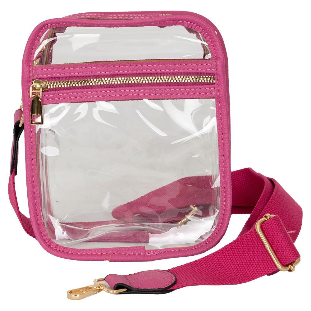 Hot Pink Clear Crossbody Bag for Women - Trendy Transparent Shoulder Purse for Concerts, Festivals & Travel