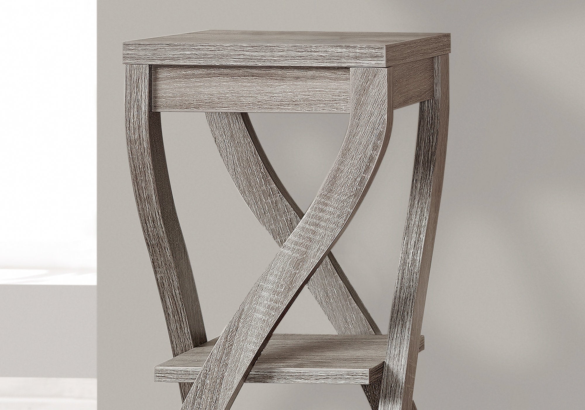 Modern Accent Table 32 Inches Height Dark Taupe Finish - Perfect for Living Room, Bedroom, or Entryway Decor