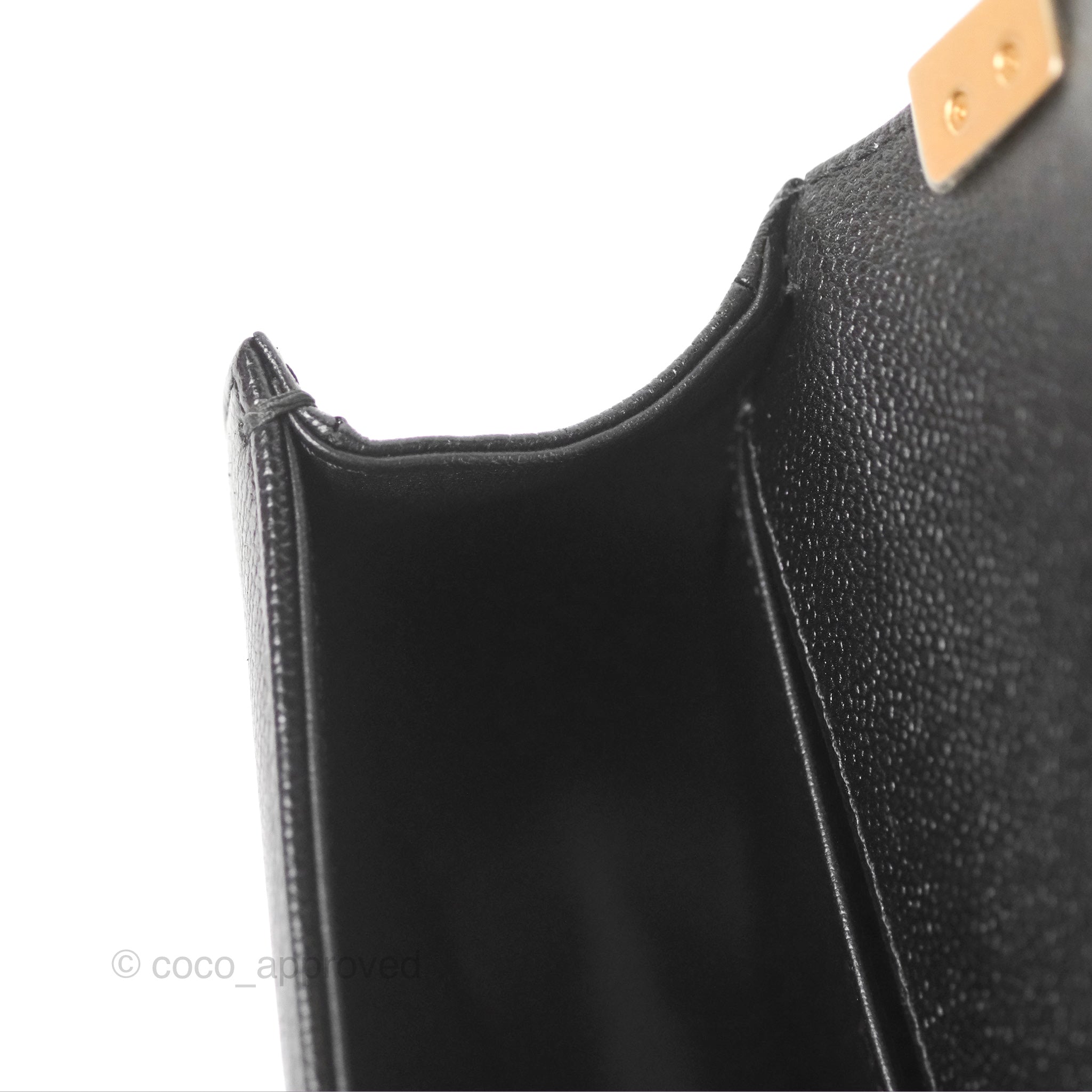 Chanel Boy Messenger Bag Black Caviar Leather with Aged Gold Hardware - Luxury Crossbody Bag for Women, Perfect for Work, Travel & Evening Events