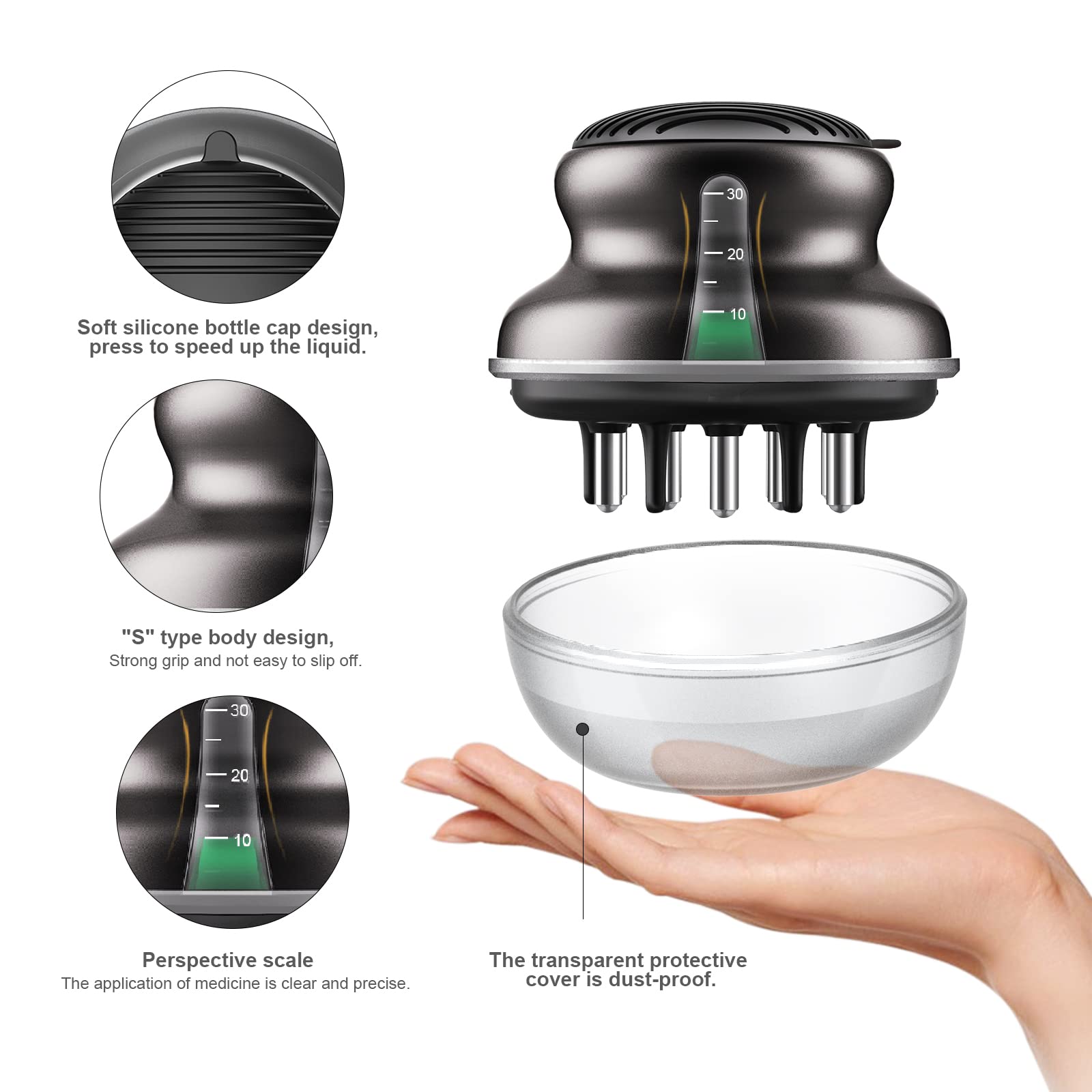 Kimairay Scalp Massage Comb with Liquid Applicator - Hair Care & Stress Relief Tool for Scalp Treatment, Head Massage & Relaxation - Perfect for Home Spa, Salon Use & Self-Care Routine
