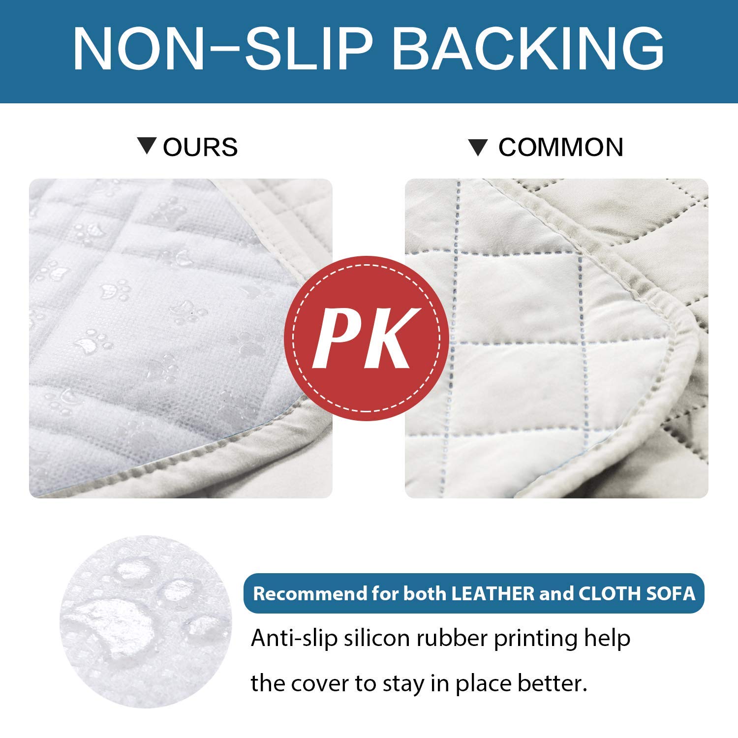 H.VERSAILTEX 100% Waterproof Washable Sofa Slipcover - Non-Slip Couch Cover for 3 Cushion Sectional, Furniture Protector with Anti-Slip Silicone Backing - Perfect for Pet Owners (XL Size, Off White) | Great for Living Room, Family Room & Pet-Friendly Homes