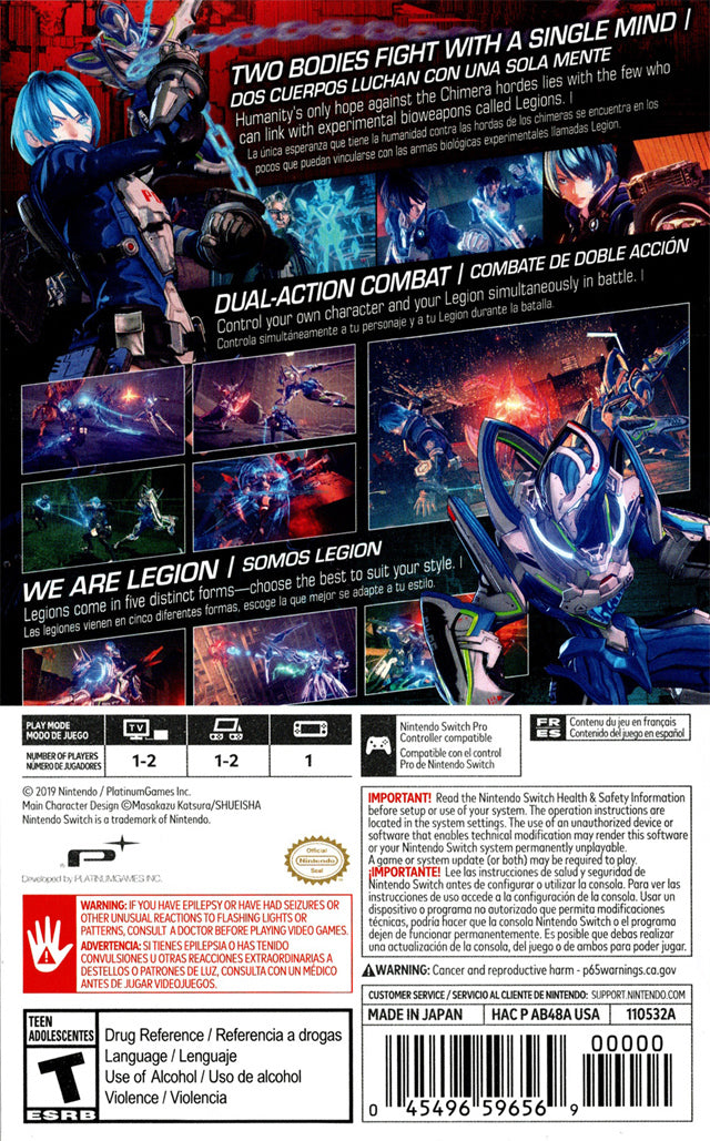Used Astral Chain Nintendo Switch Video Game - Action RPG Adventure for Gaming Enthusiasts | Perfect for Home Entertainment & Travel Gaming