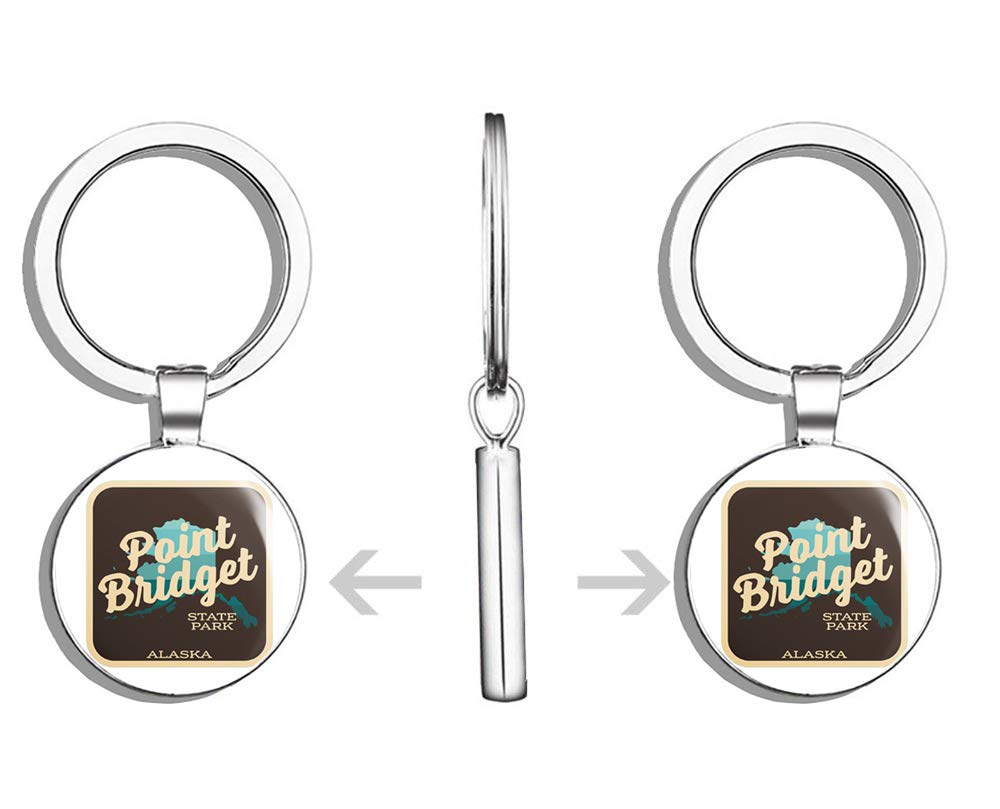 Point Bridget State Park Double Sided Stainless Steel Keychain - Camping & Hiking Accessories, Key Ring Holder for Car Keys - Perfect for Outdoor Adventures and Travel Enthusiasts