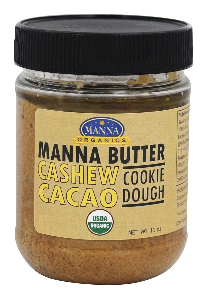 Organic Cacao Cookie Dough Cashew Butter by Manna Organics - 11 oz | Vegan, Gluten-Free Nut Butter for Baking, Snacking & Healthy Desserts