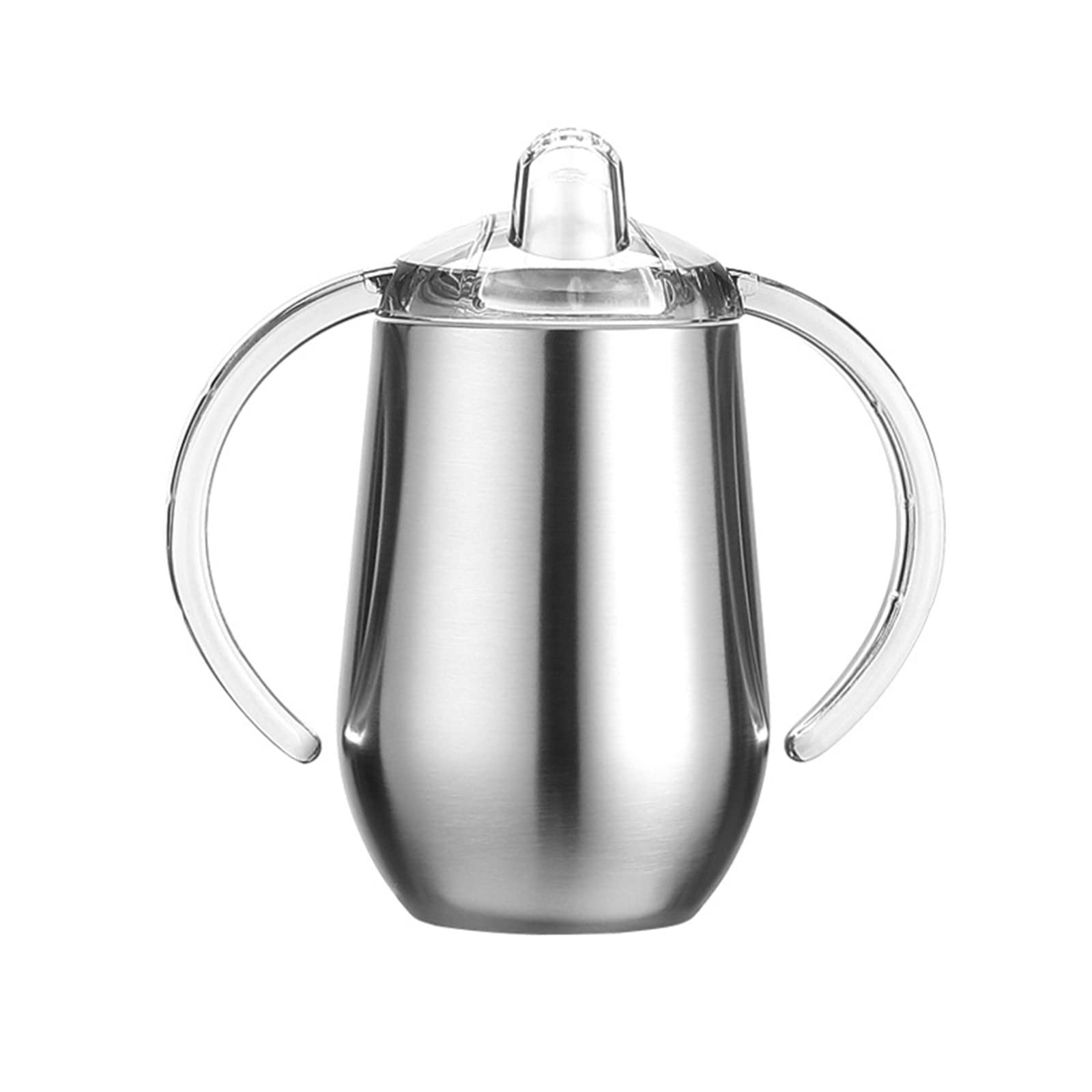 10 oz Stainless Steel Sippy Cup with Straw - BPA Free, Double Wall Vacuum Insulated Toddler Cup with Handles & Silicone Lid - Leak Proof, Non-Spill Drinking Cup for Boys & Girls - Perfect for Daycare, Travel, and On-the-Go Hydration