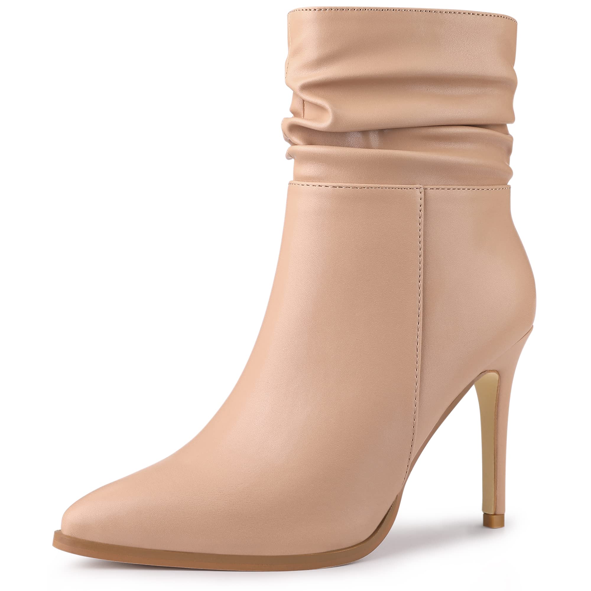 Allegra K Women's Slouched Pointed Toe Stiletto Heel Ankle Boots - Stylish & Comfortable for Party, Night Out & Office Wear