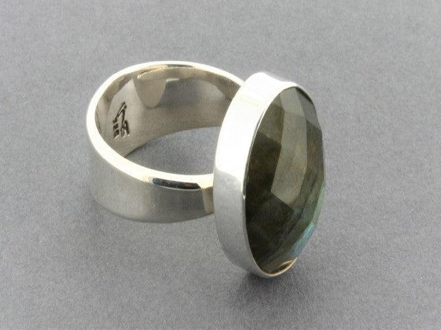 Labradorite Rose Cut Adjustable Ring for Women – Elegant Boho Jewelry for Everyday Wear & Special Occasions