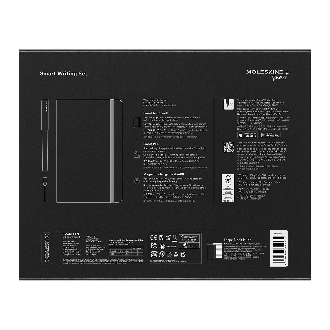 Smart Writing Notebook and Pen Set - Reusable Digital Notebook with Smart Pen for Note Taking, Drawing & Journaling - Perfect for Students, Professionals & Artists