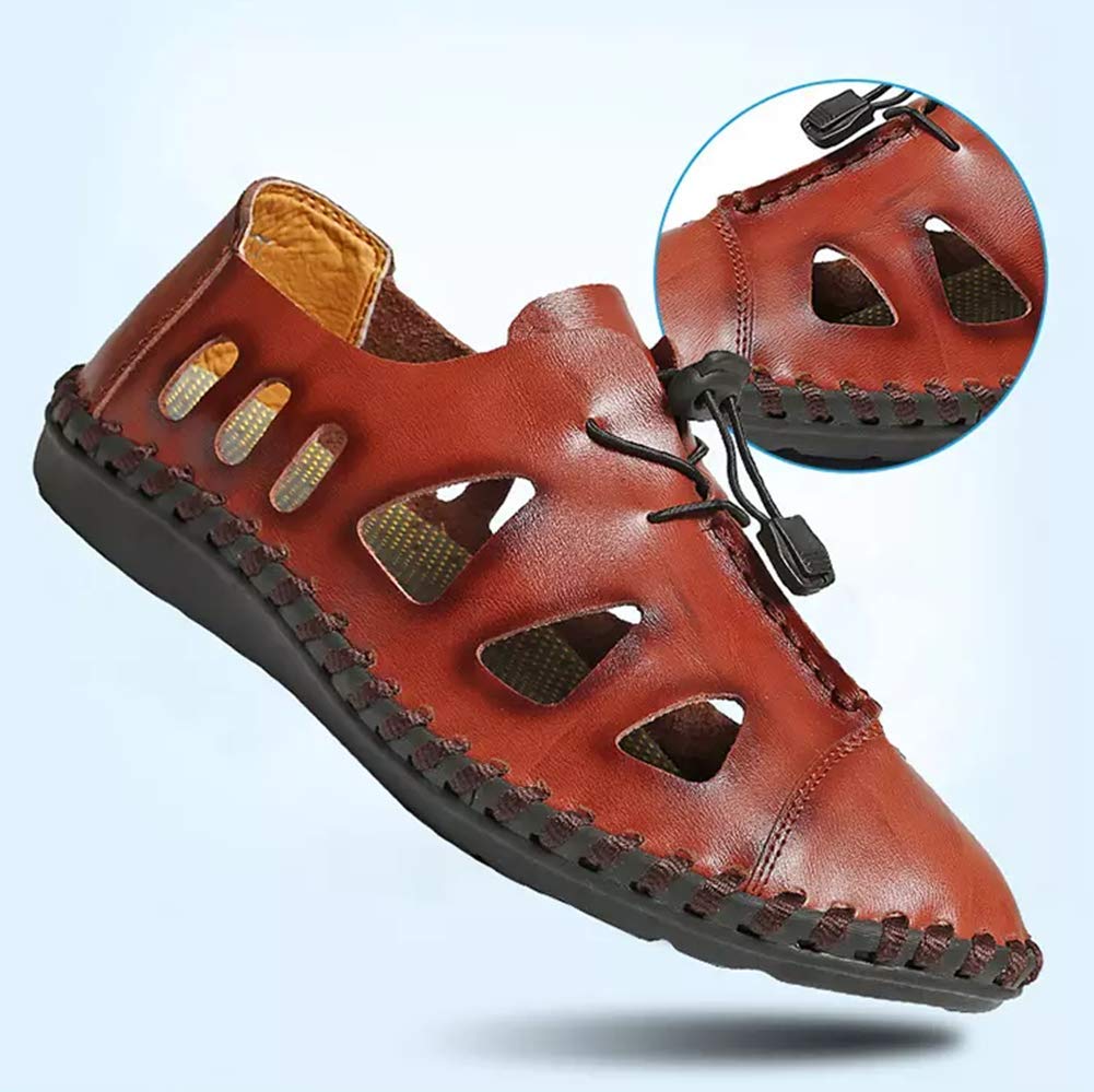 Men's Breathable Leather Hiking Sandals - Lightweight Water Shoes for Summer Outdoor Activities, Fishing & Beach Walking