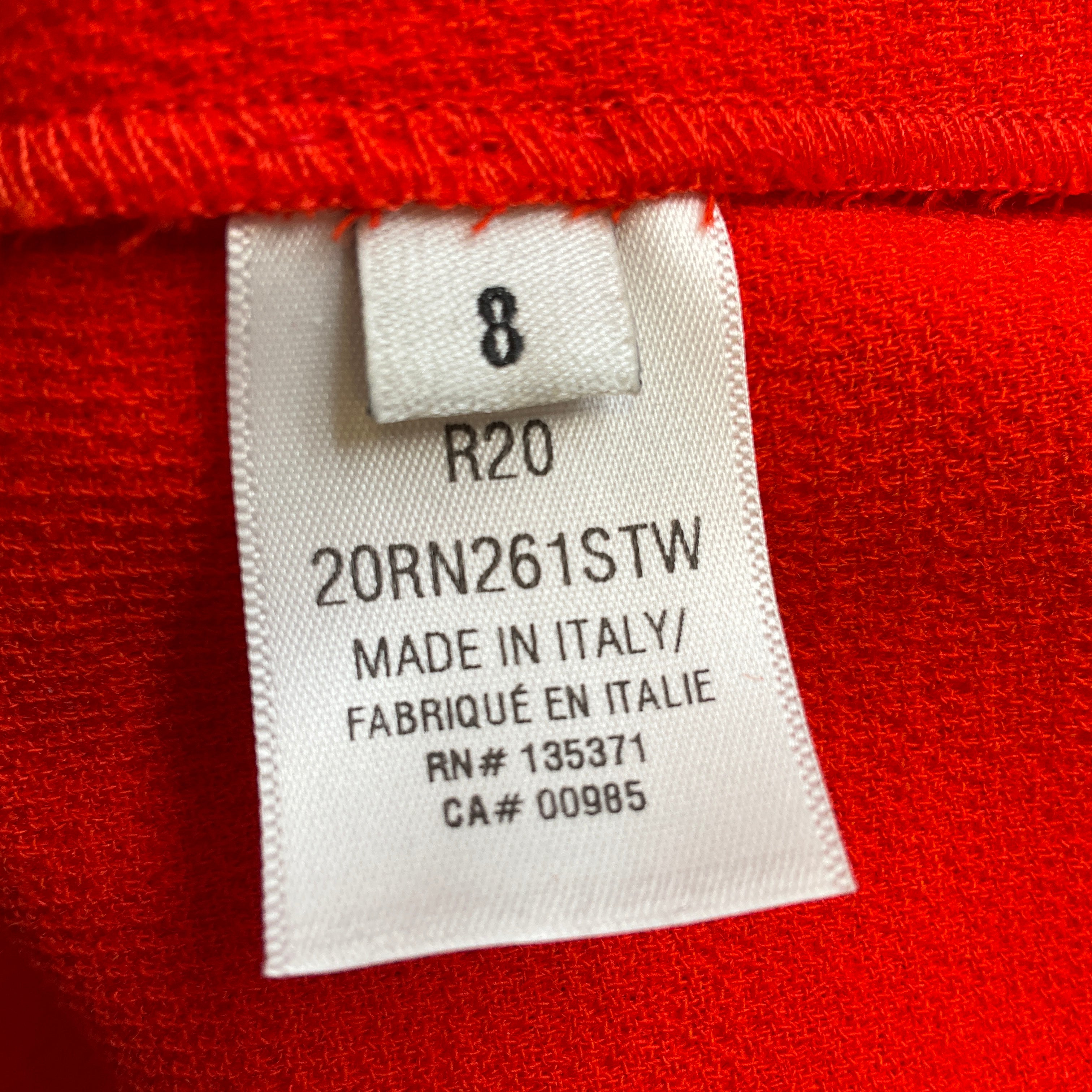 Oscar de la Renta Red 2020 Flared Wool Crepe Swing Dress - Elegant A-Line Midi Dress for Cocktail Parties, Weddings & Special Occasions