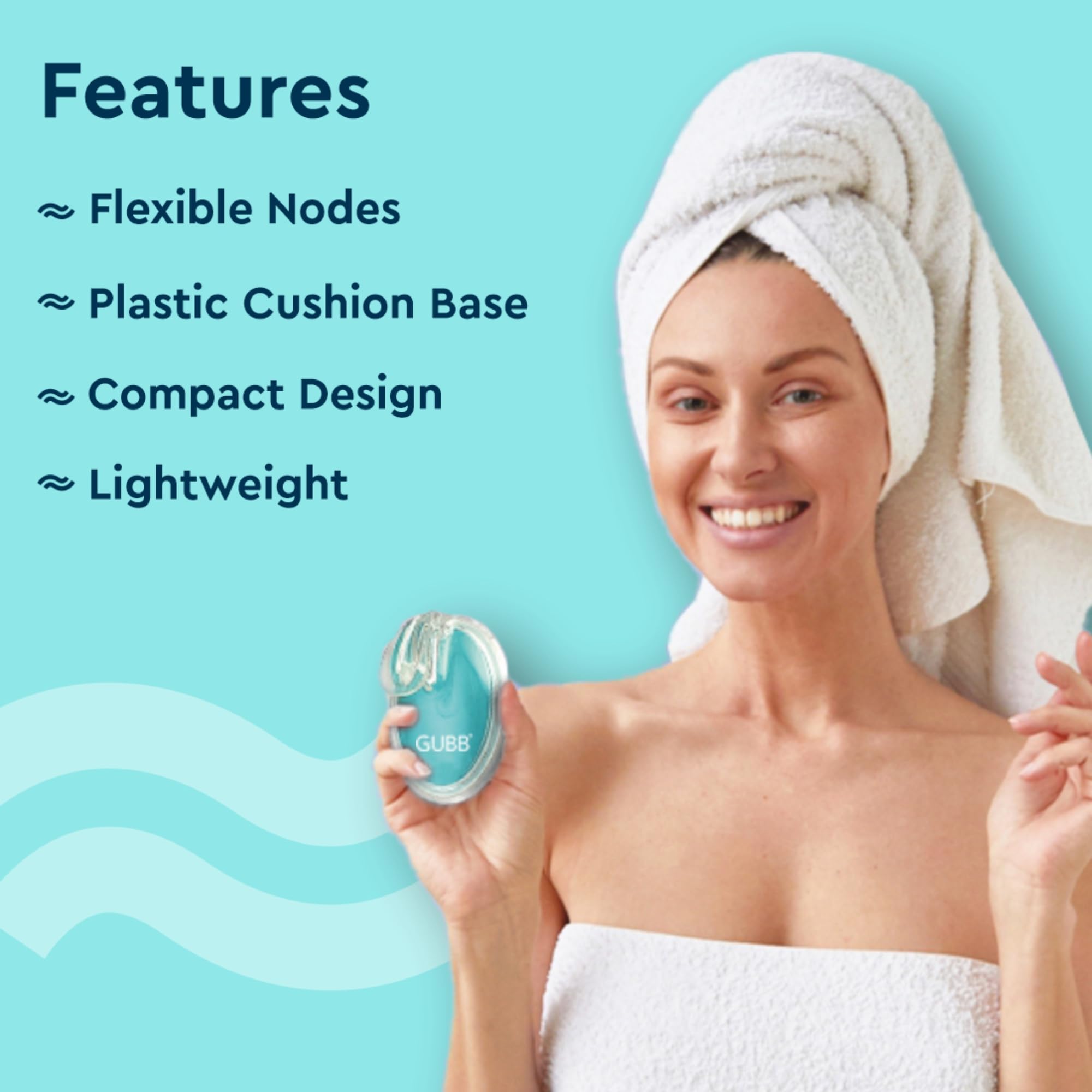 GUBB Silicone Scalp Massage Brush - Manual Hair & Body Washing Comb for Shower & Bath, Gentle Spa Shampoo Tool with Soft Bristles - Pink | Perfect for Relaxing Head Massage & Deep Cleansing at Home or Salon