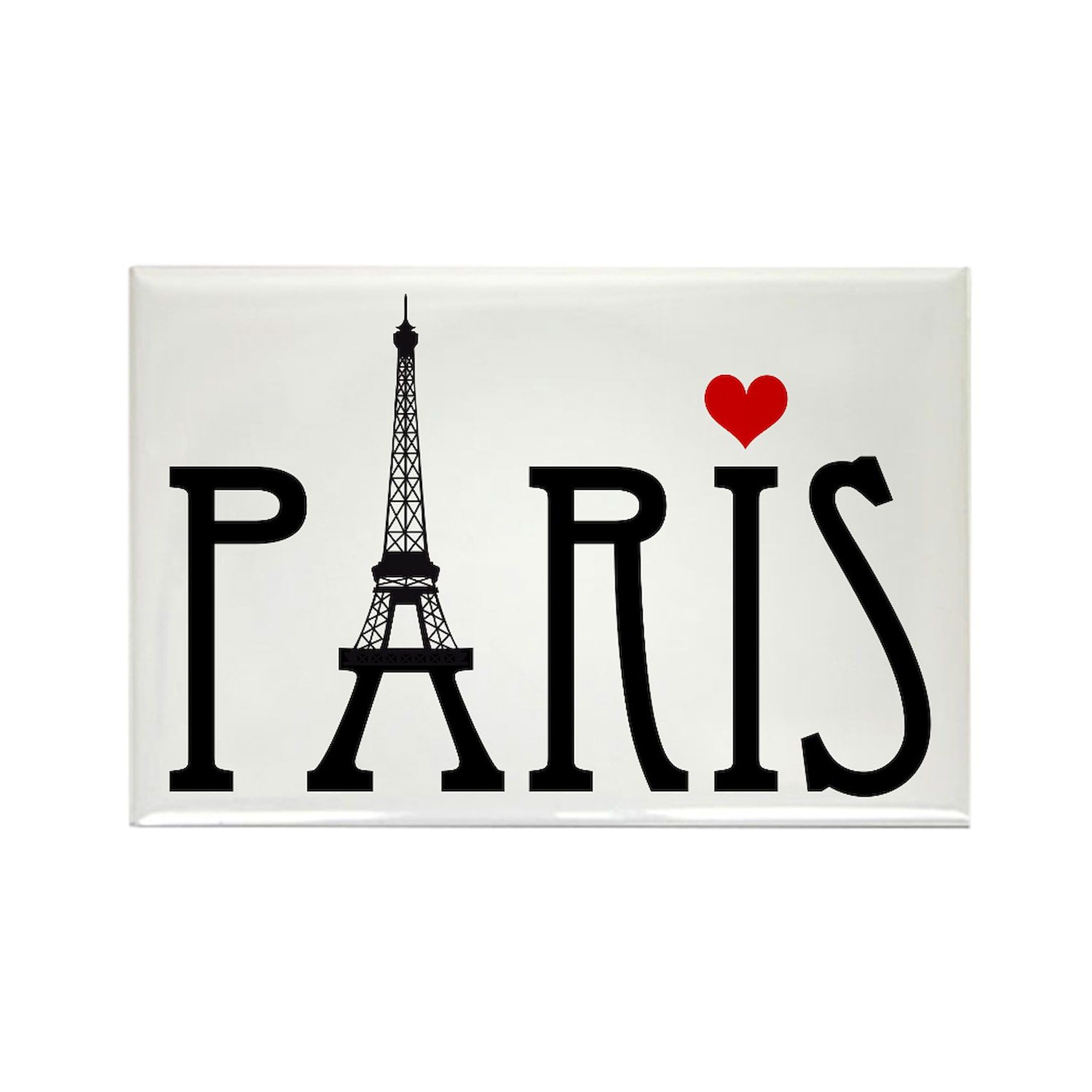 Love Paris Eiffel Tower Red Heart Refrigerator Magnet 3x2 Inch - Decorate Your Fridge, Office, or Locker with This Cute Parisian Souvenir Gift