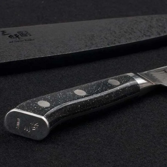 Premium Zanmai Pro Damascus SE Petty Knife 5.9 Inch - Japanese VG-10 Steel Blade with Black Lacquer Saya Cover - Perfect for Sushi, Meat Trimming & Precision Kitchen Tasks