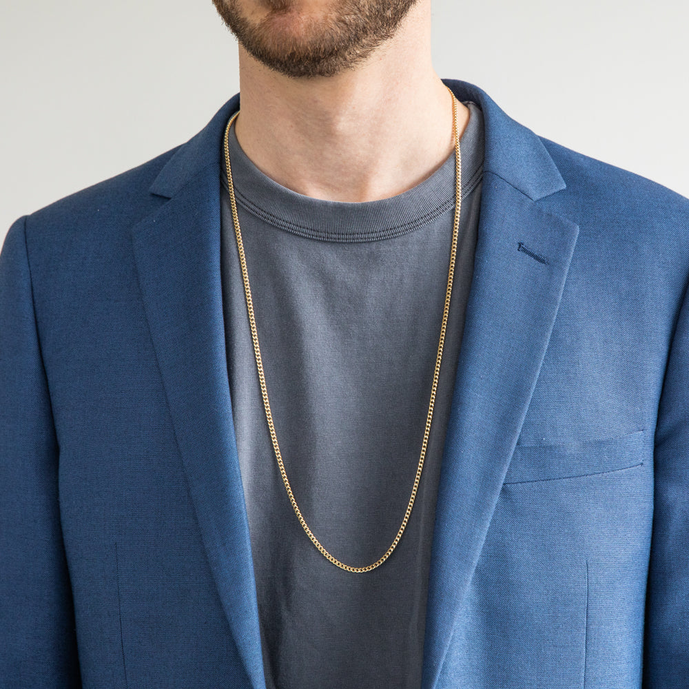 9ct Yellow Gold 80cm 80 Gauge Curb Chain Necklace for Men & Women - Durable & Stylish Jewelry for Everyday Wear, Special Occasions & Gifts