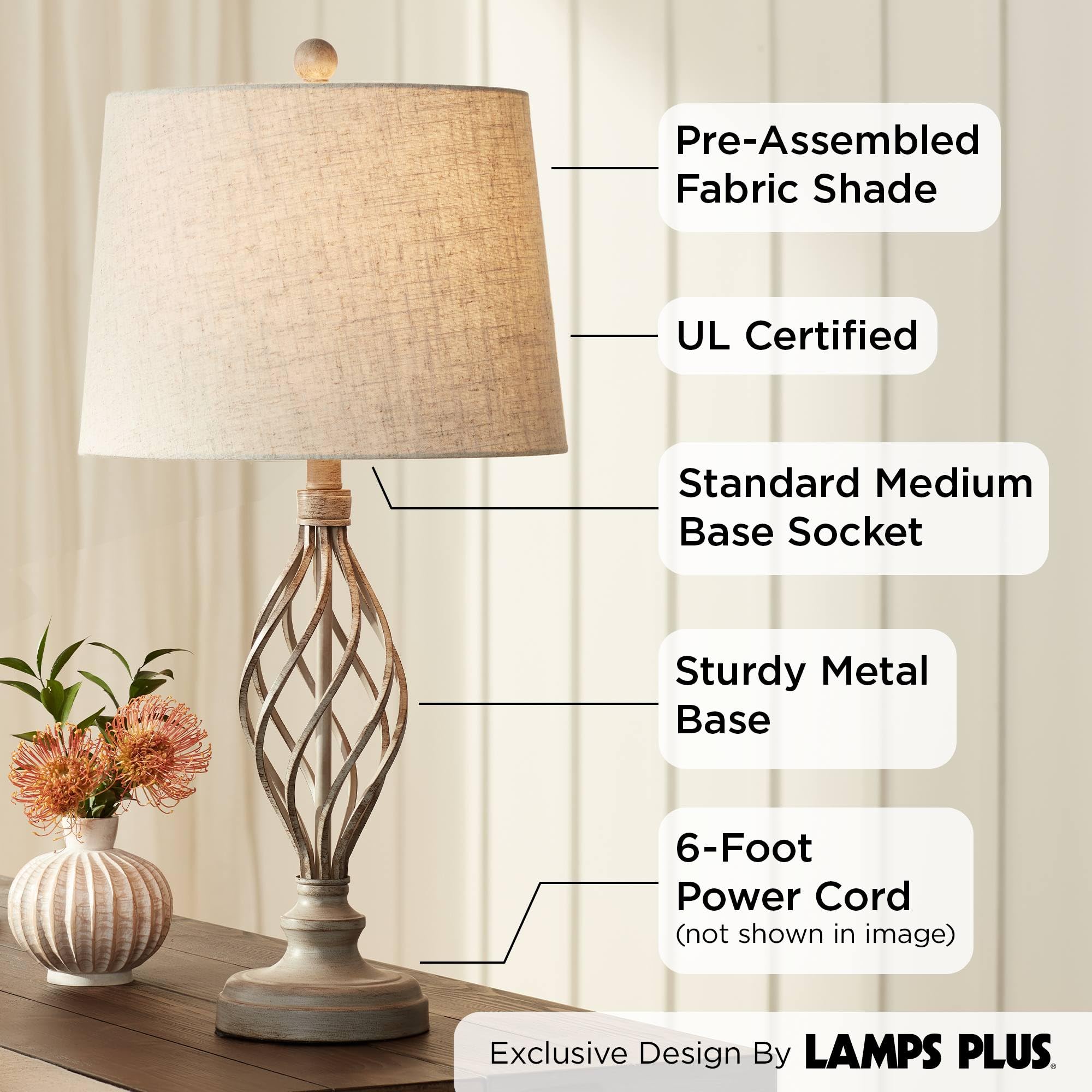 Franklin Iron Works Annie Modern Industrial Table Lamps - Set of 2, 28