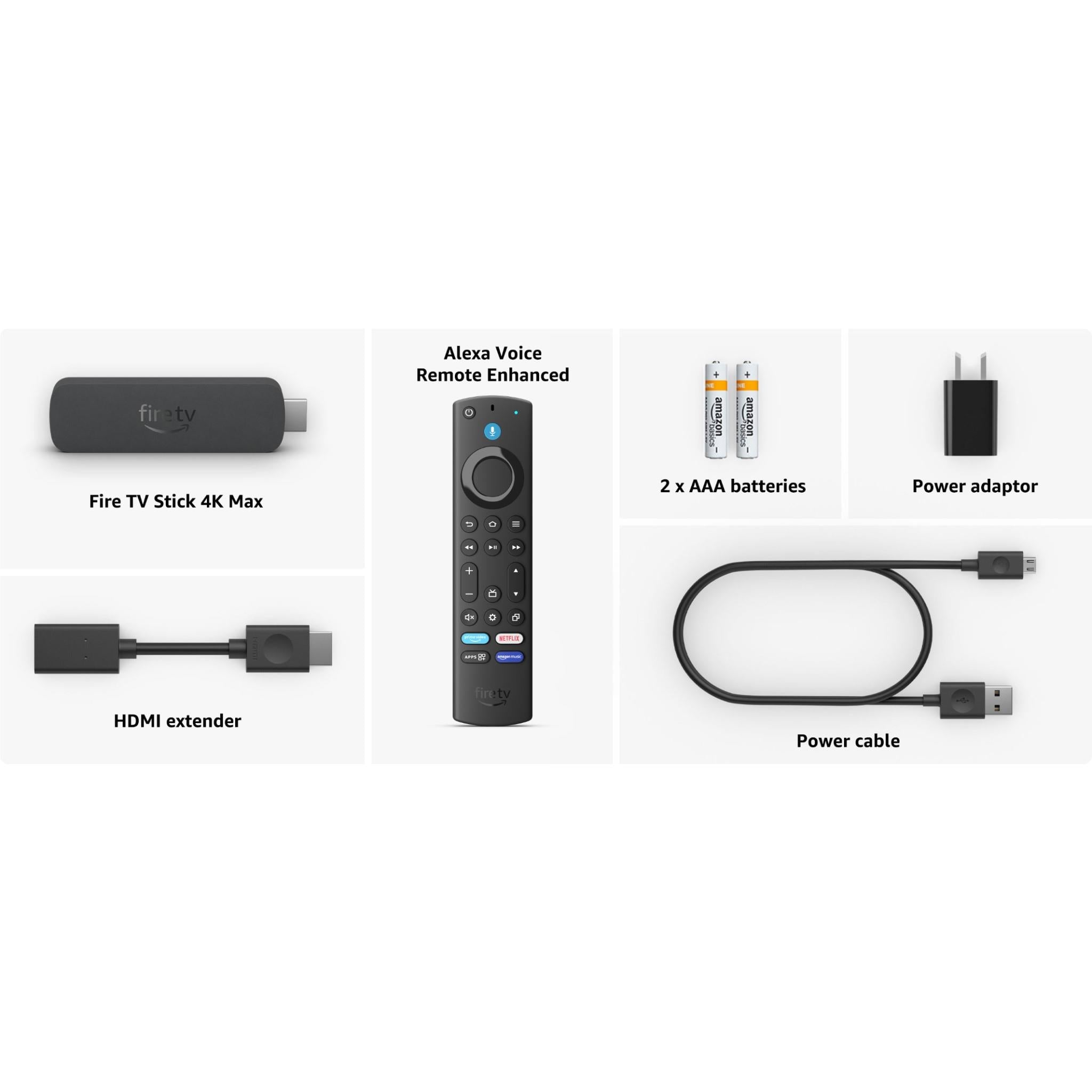Amazon Fire TV Stick 4K Max Streaming Device (2024 Model) - Ultra HD, Wi-Fi 6, Alexa Voice Remote - Perfect for Netflix, Hulu, Prime Video & Smart Home Entertainment