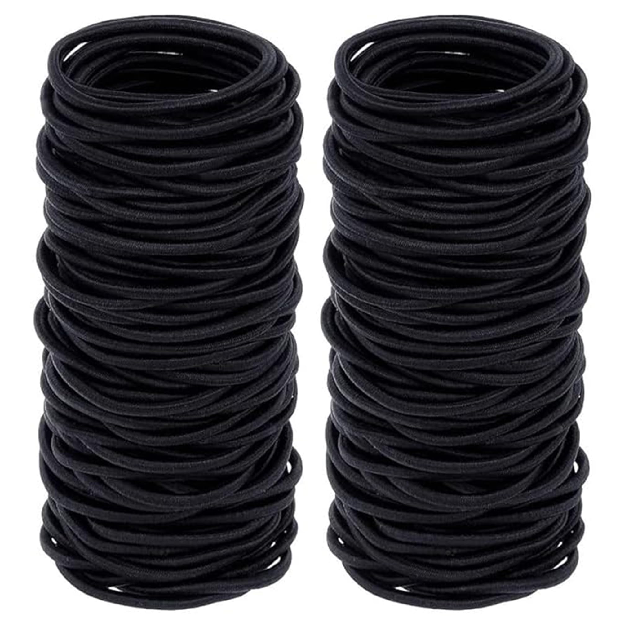 12 Pack 4mm Black Hair Ties - Strong & Durable Hair Bands for Women, Men & Girls - Thick Ponytail Holders for Medium to Thick Hair - Perfect for Workouts, Office & Daily Use - Black
