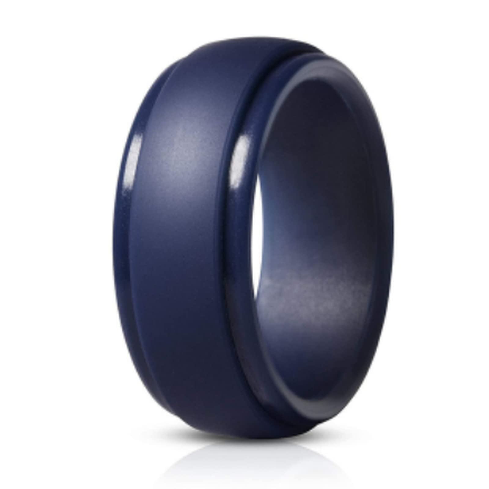 Durable Silicone Wedding Rings for Men - Comfortable Step Edge Rubber Wedding Band, Non-Slip Engagement Ring for Active Lifestyle | Gym, Swimming, Outdoor Activities