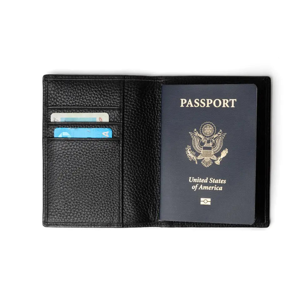 Genuine Leather Passport Holder for Men & Women - RFID Blocking Travel Wallet - Perfect for Airplane, Cruise & International Trips