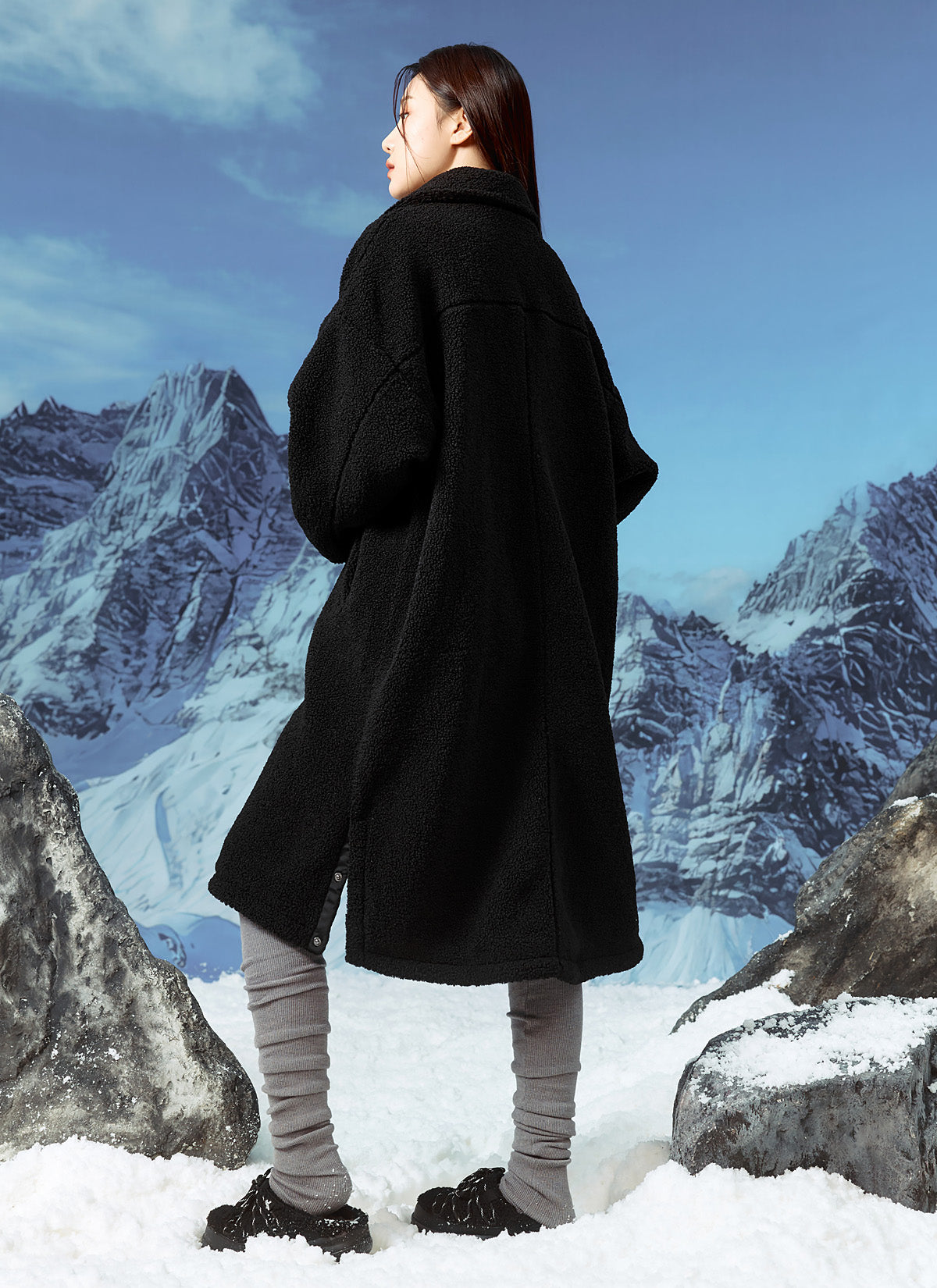 Sherpa Cozy Long Jacket for Women - Warm Fleece Lined Winter Coat with Pockets | Perfect for Cold Weather, Outdoor Activities & Casual Wear