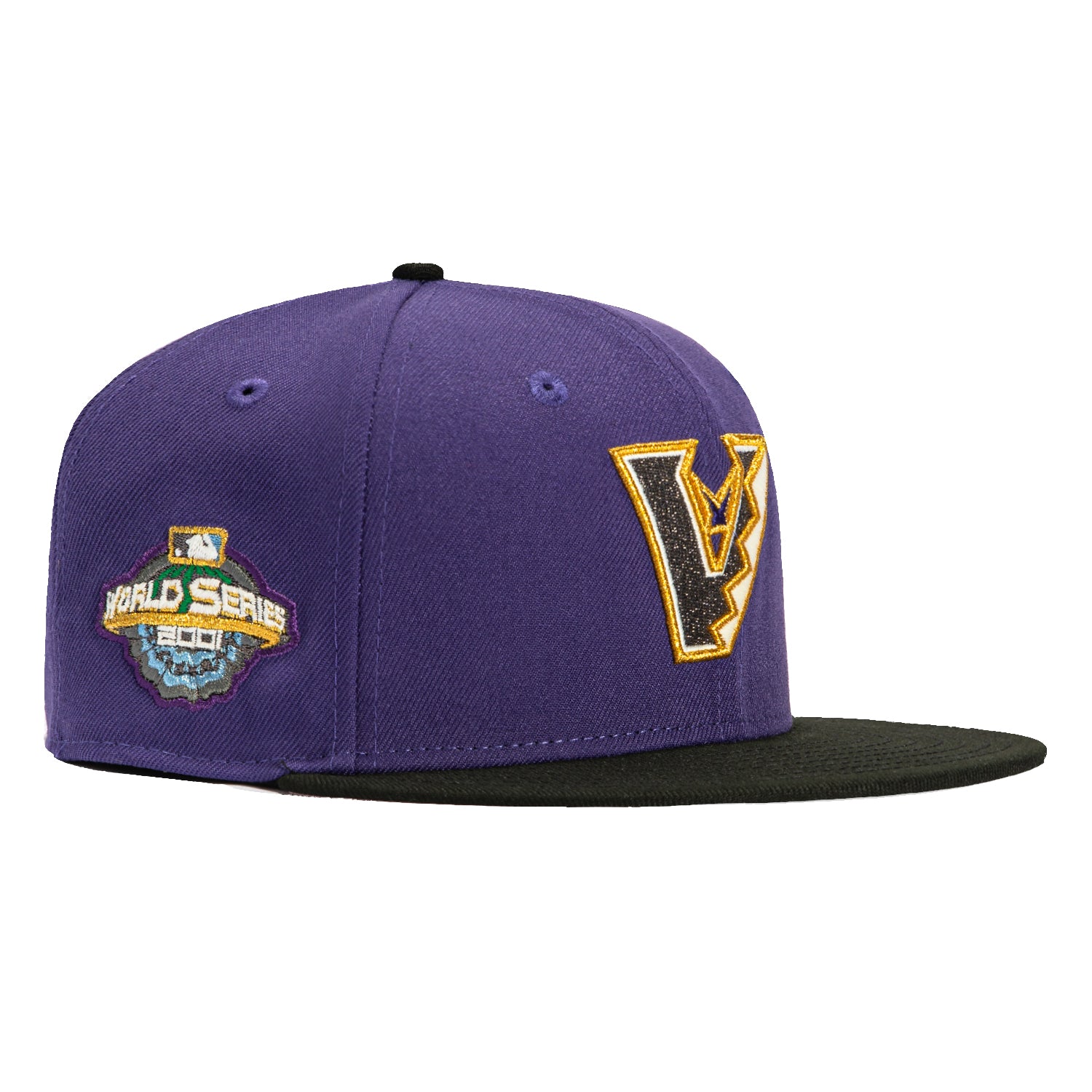 New Era 59Fifty Arizona Diamondbacks 2001 World Series Patch Upside Down Snapback Hat - Purple & Black | Vintage MLB Baseball Cap for Fans & Collectors | Perfect for Games, Sports Events & Streetwear Fashion