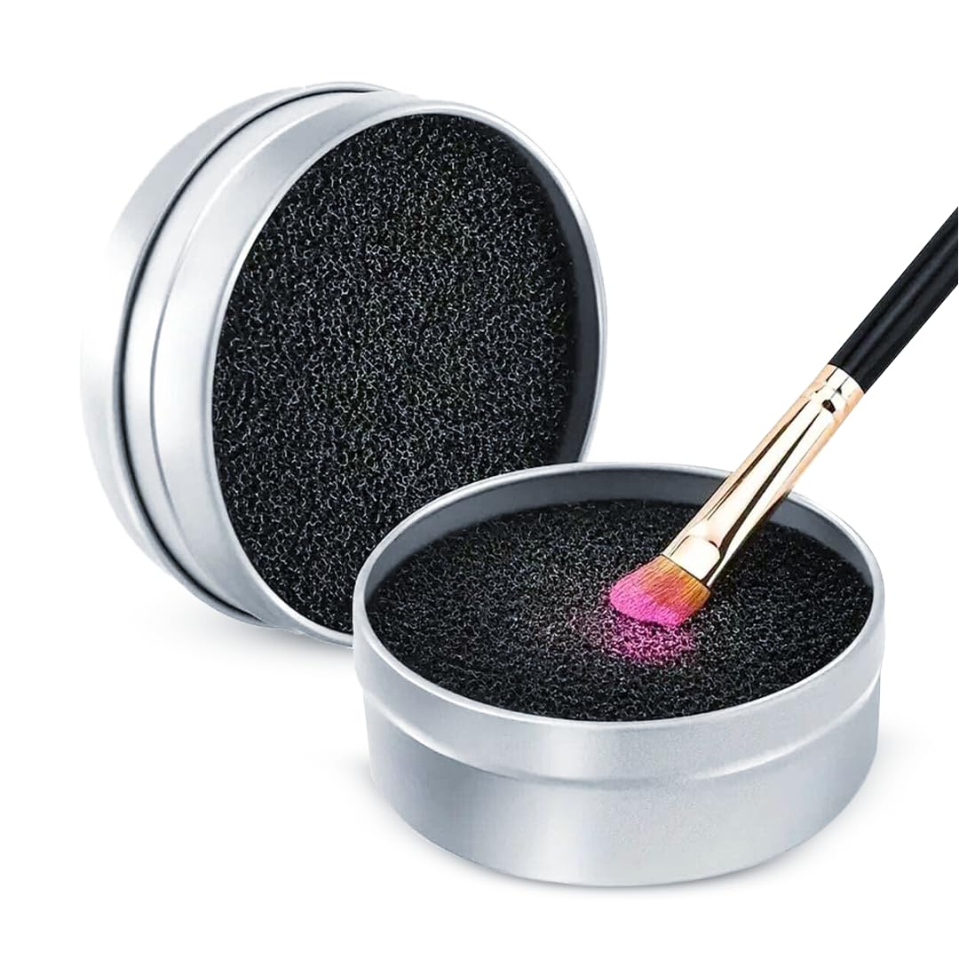 Gleva Makeup Brush Color Removal Sponge - Quick & Easy Eyeshadow Cleaner for Brushes, Reusable Makeup Brush Cleaning Tool, Perfect Gift for Women & Girls (Random Colors) - Ideal for Home & Professional Makeup Artists