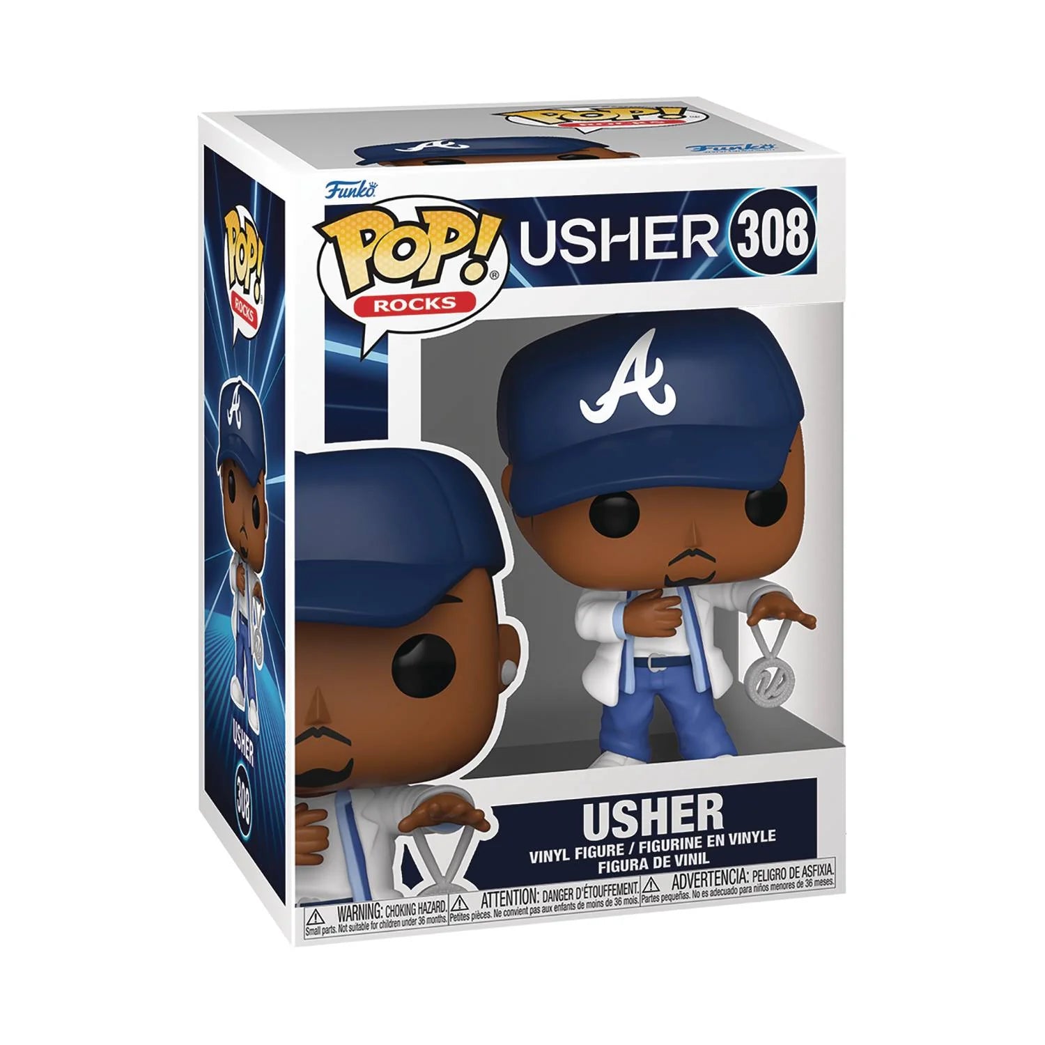 Usher Funko Pop Rocks Vinyl Figure #308 with Protector Case - Collectible Music Icon for Pop Culture Fans & Home Decor