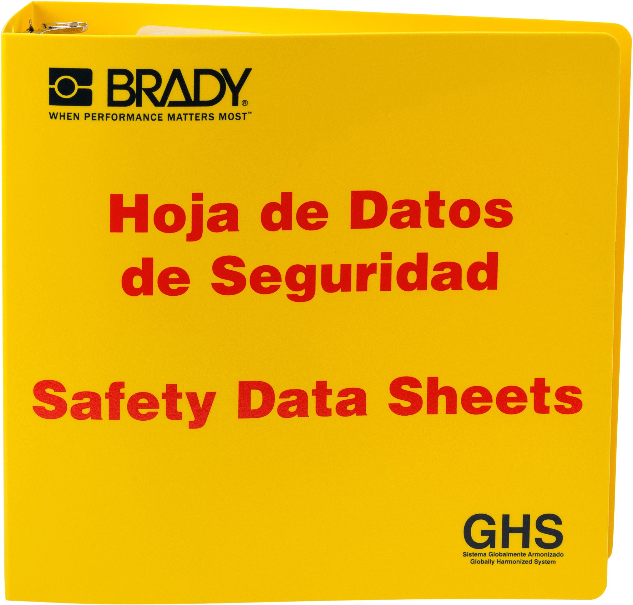 Brady 121186 GHS - 3 Inch Safety Data Sheet Binder in Spanish - Perfect for OSHA Compliance & Chemical Safety Documentation in Workplaces
