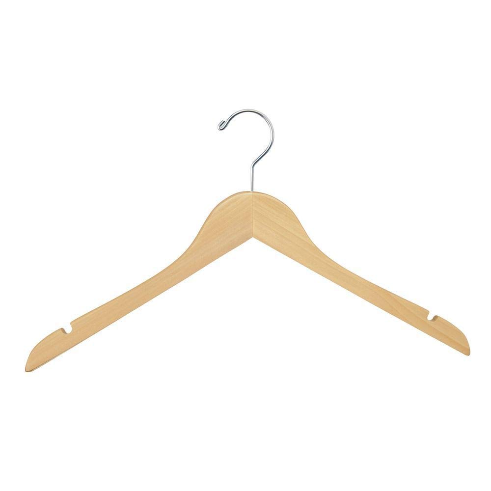 Premium Wooden Hangers with Chrome Hook - Pack of 100 for Blouses & Dresses
