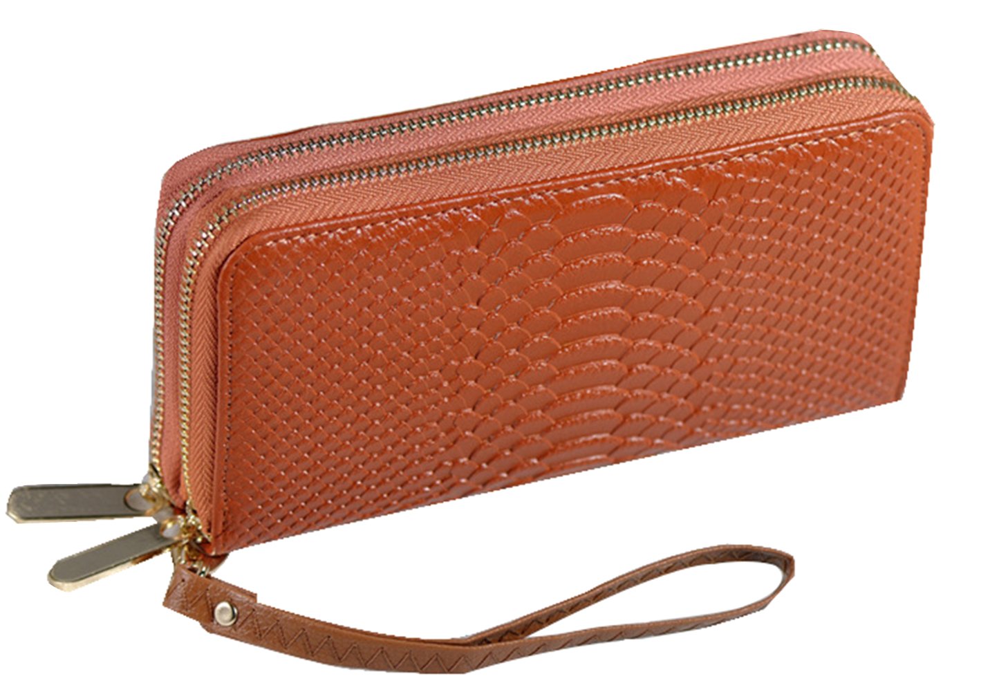 Stylish Leather Wristlet Clutch for Women - Large Capacity Handbag Wallet (7.5x3.7x1.6