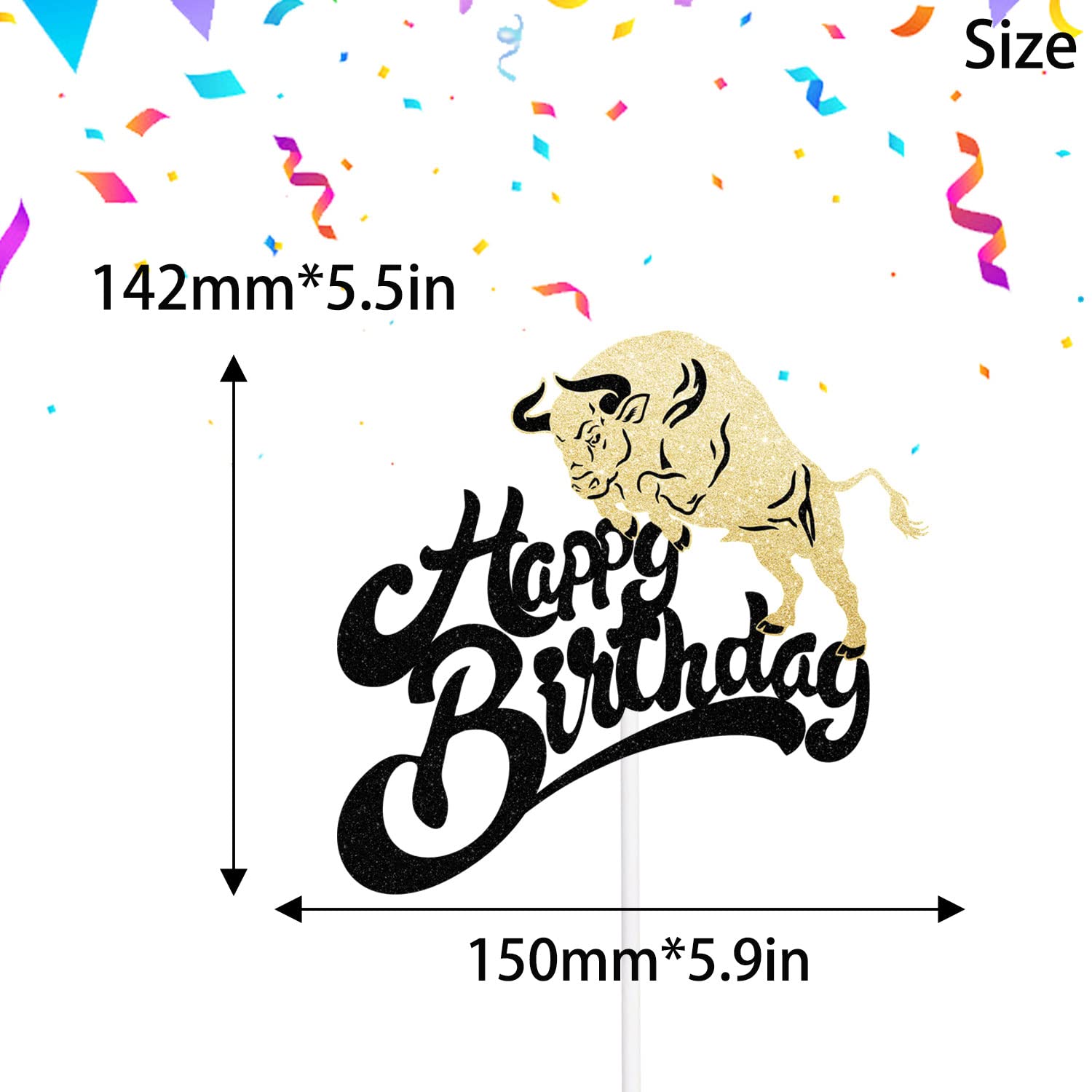 Bullfight Cake Topper - Matador Birthday Party Decorations for Boys & Girls - Brave Matador Theme Cake Decor - Glitter Baby Shower & Kids Birthday Party Supplies - Perfect for Themed Parties, Birthday Cakes, and Special Celebrations