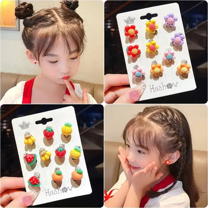 10pcs Cute Girls Earrings Set - Dainty Stud & Hoop Earrings for Teens & Women - Perfect for School, Party & Everyday Wear