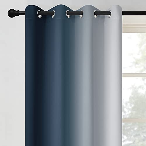 Navy Blue to Grayish White
