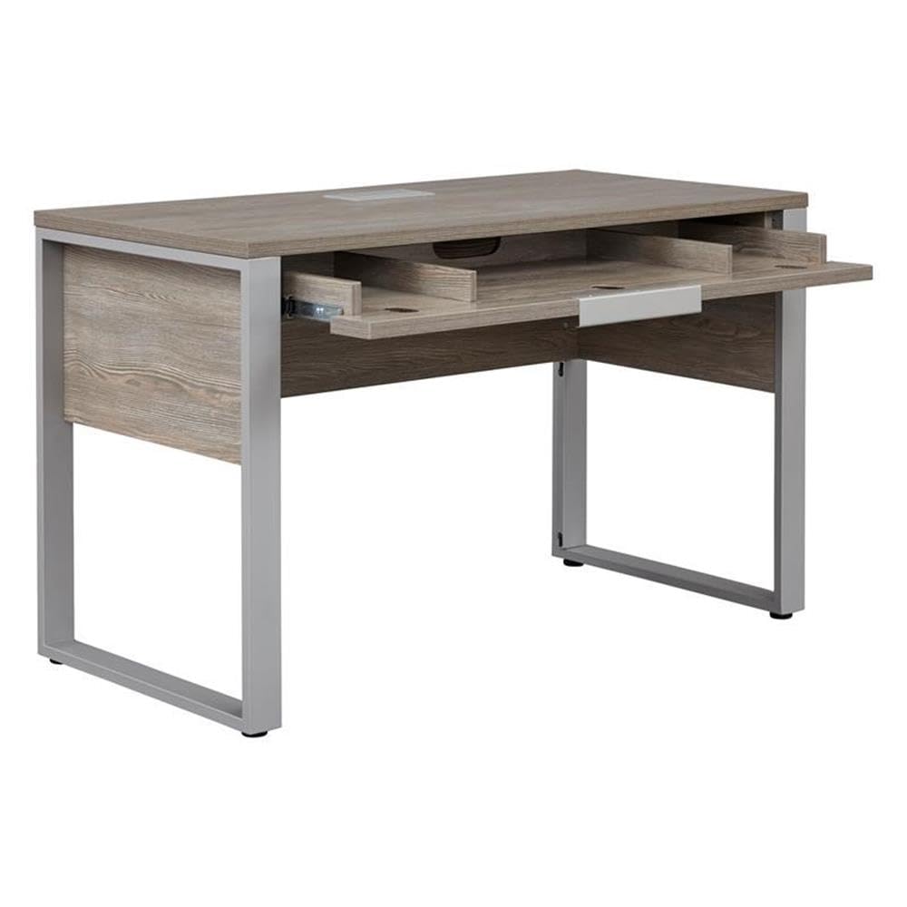 Modern Gray Rectangular Home Office Desk - Stylish & Functional Workspace Furniture for Small Spaces