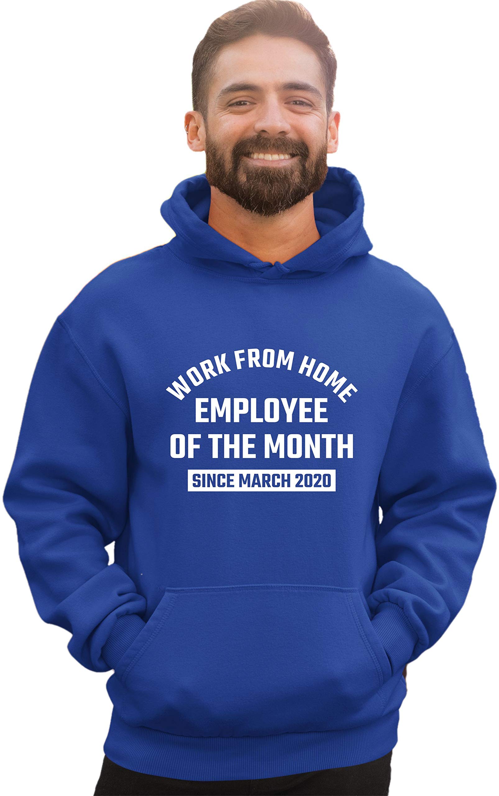 Unisex Work From Home Employee of The Month Hoodie - Comfortable Pullover Sweatshirt for Remote Work, Zoom Meetings & Virtual Office | Perfect for Online Classes, Home Relaxation & Gifts for Remote Workers | Cozy Loungewear for Working from Home & Video Calls