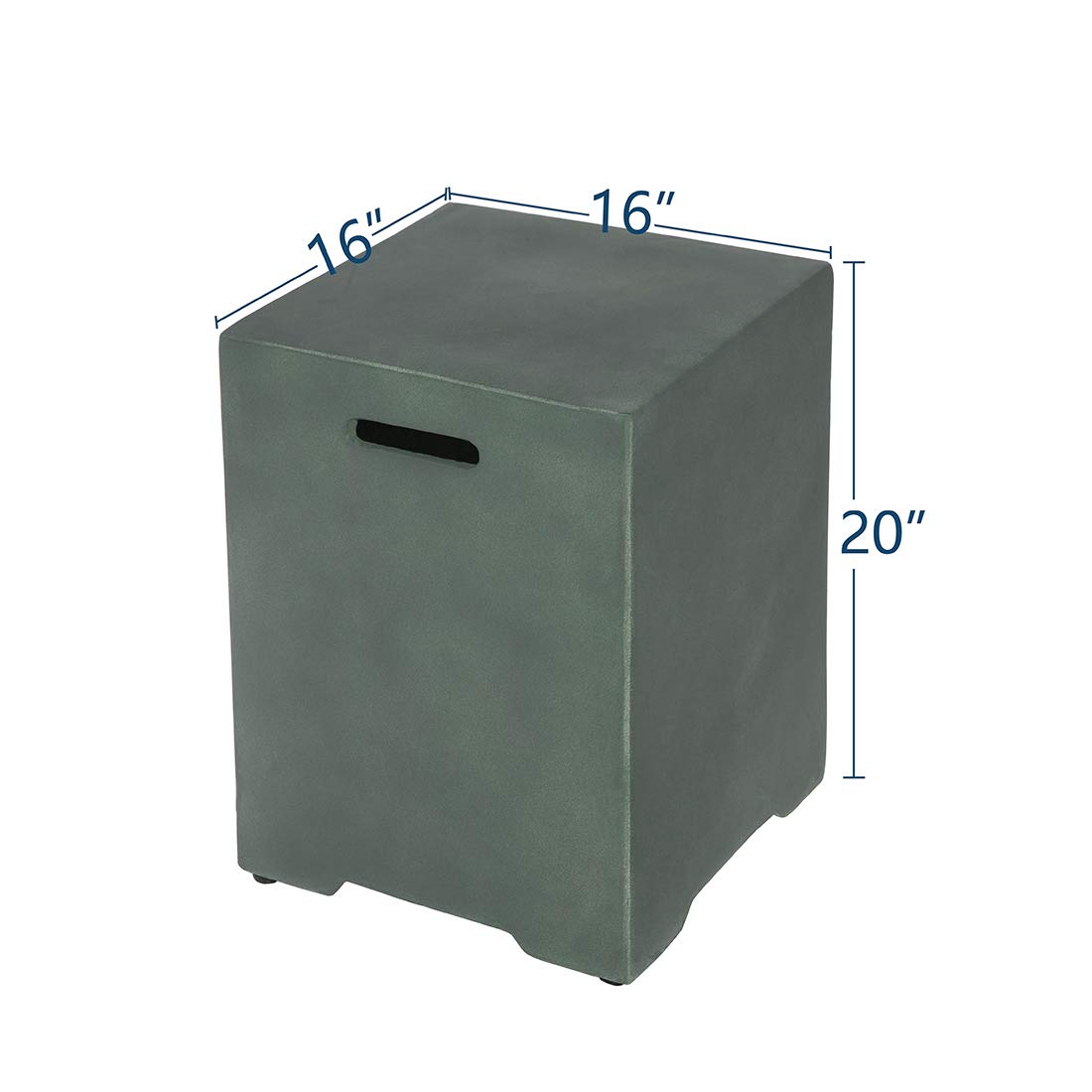 **SUNBURY 20 Gallon Propane Tank Cover Table - 16 Inch Concrete Storage Box with Side Handles, Outdoor Gas Tank Hideaway for Fire Pits & Grills (Green) - Perfect for Patio, Backyard, and Camping**