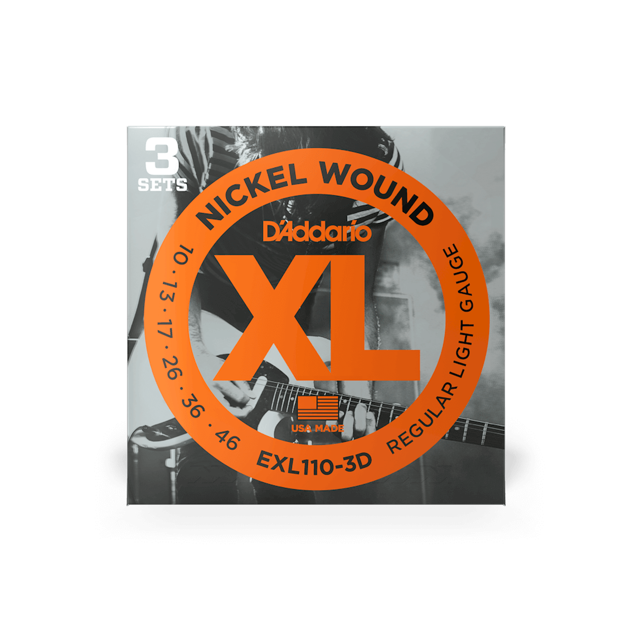 D'Addario EXL110 Electric Guitar Strings - 3 Pack (10-46 Gauge) | Nickel Wound for Bright Tone & Longevity | Perfect for Rock, Blues & Studio Recording