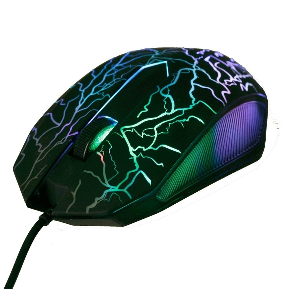 USB Wired Gaming Mouse - Small Ergonomic 3-Button Luminous Optical Mouse for PC Gamers (Black/White) | Perfect for FPS, MMO & Office Work