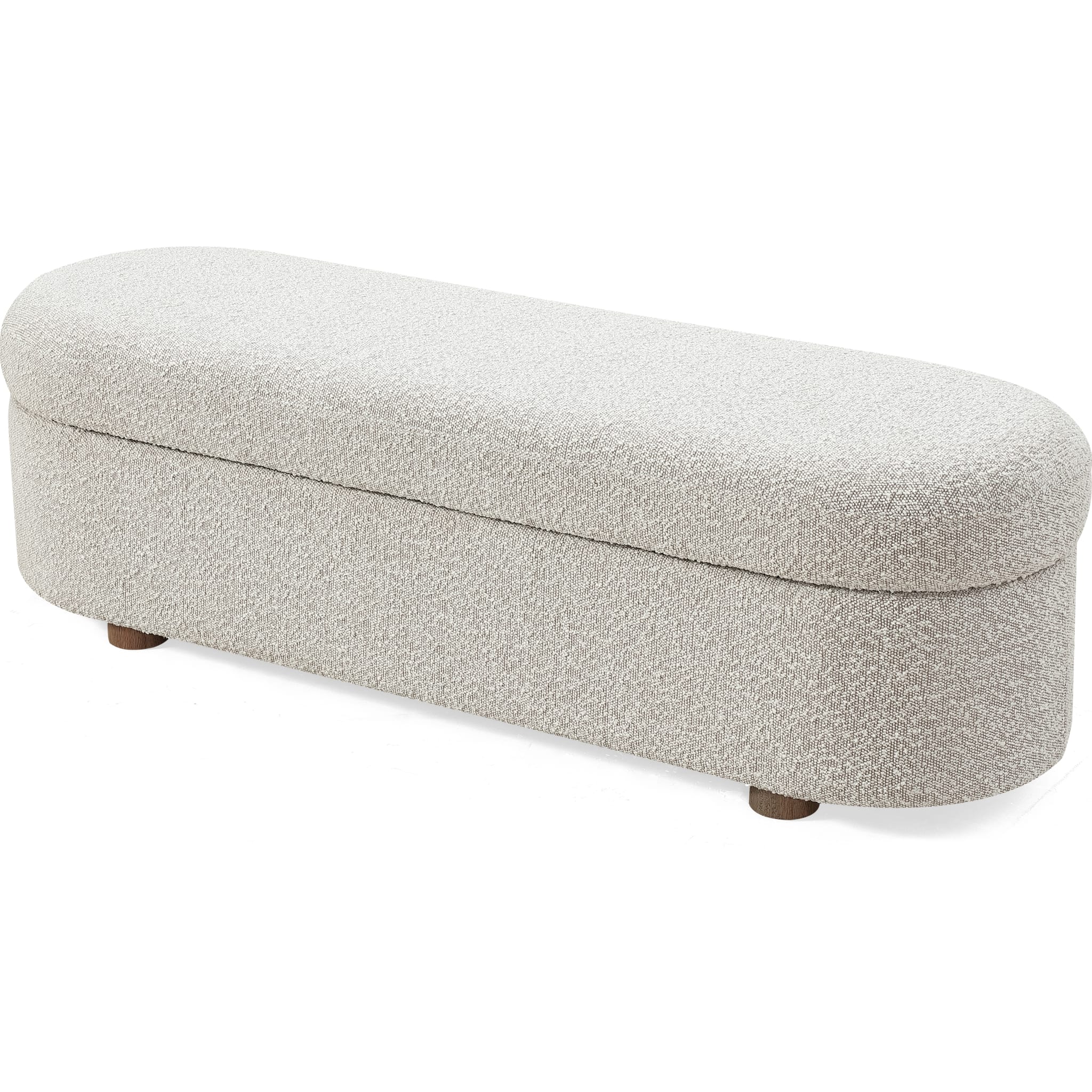 Kiki Upholstered Hinged Storage Bench - Cotton Ball Boucle Fabric - Entryway, Bedroom & Living Room Seating with Hidden Storage - Perfect for Small Spaces & Home Organization