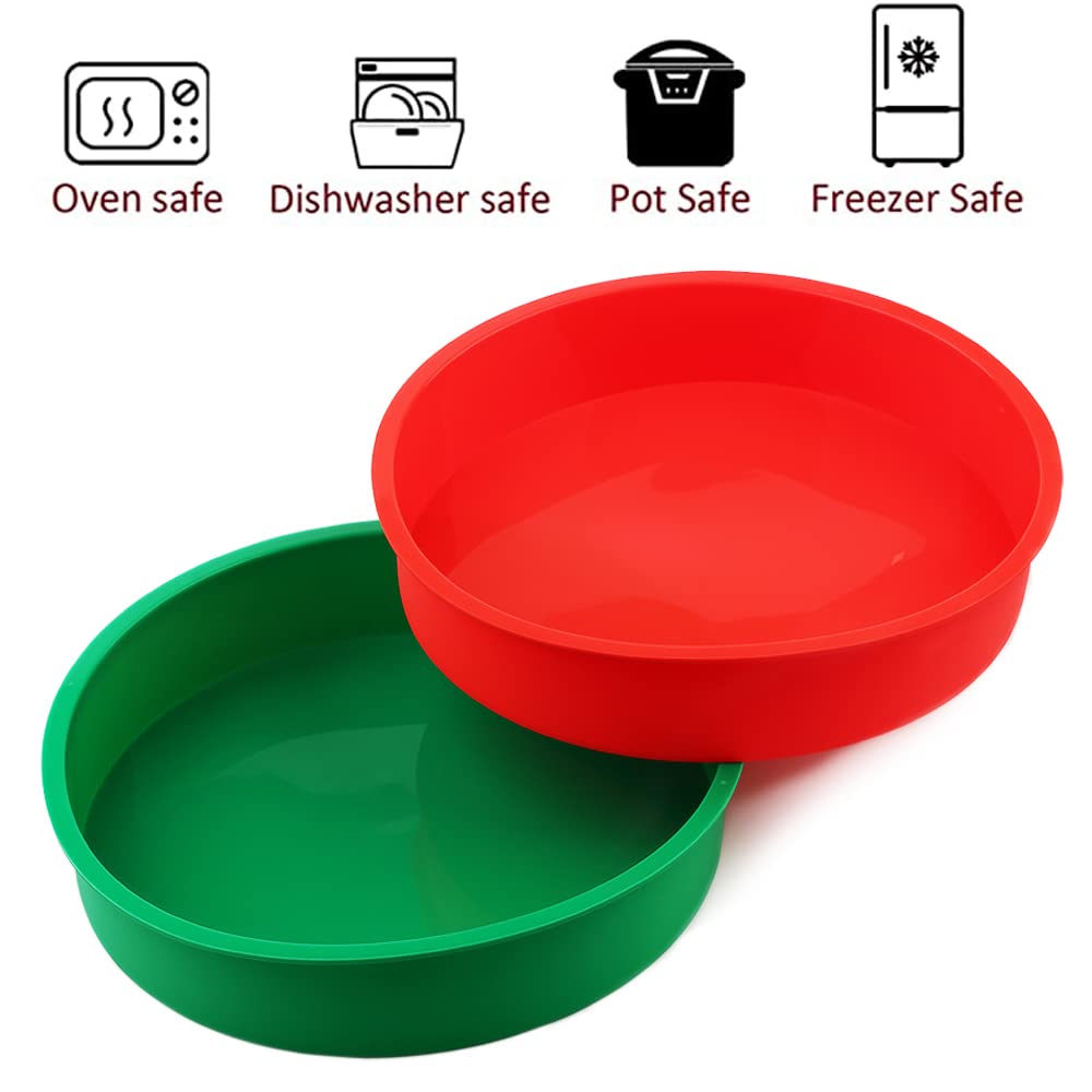 10 Inch Round Cake Pans Set of 2 - Nonstick Silicone Baking Molds for Layer Cakes, Cheesecake, Chocolate Cake & Rainbow Cake | Perfect for Birthday Parties, Wedding Cakes & Home Baking