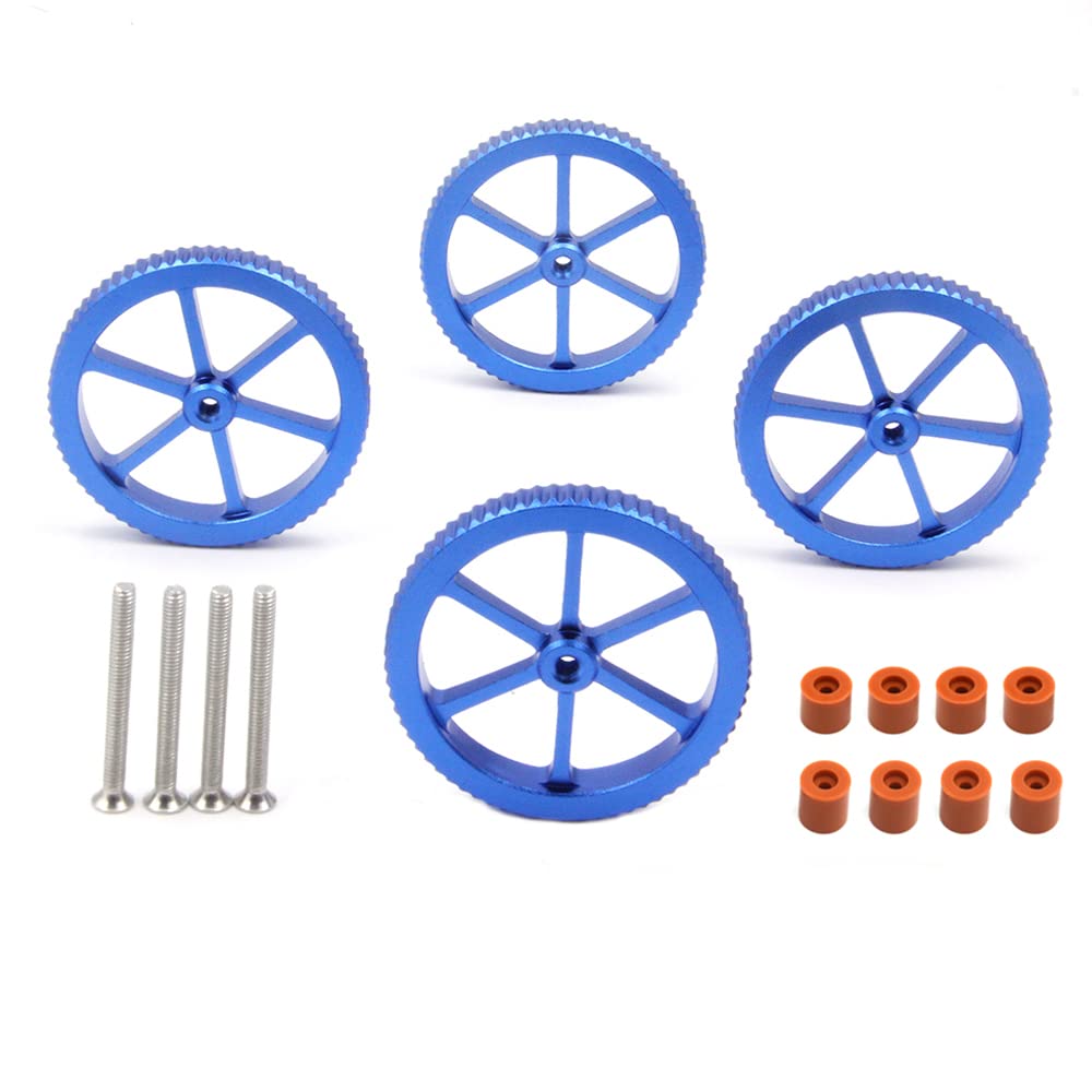 Zeberoxyz 4pcs Aluminum Hand Twist Leveling Nuts (60mm) + 8pcs Heatbed Silicone Leveling Columns for CR-10/CR10S/Ender 3/3 V2/Ender 3 Pro/Ender 5 - Perfect for 3D Printer Bed Leveling & Stability